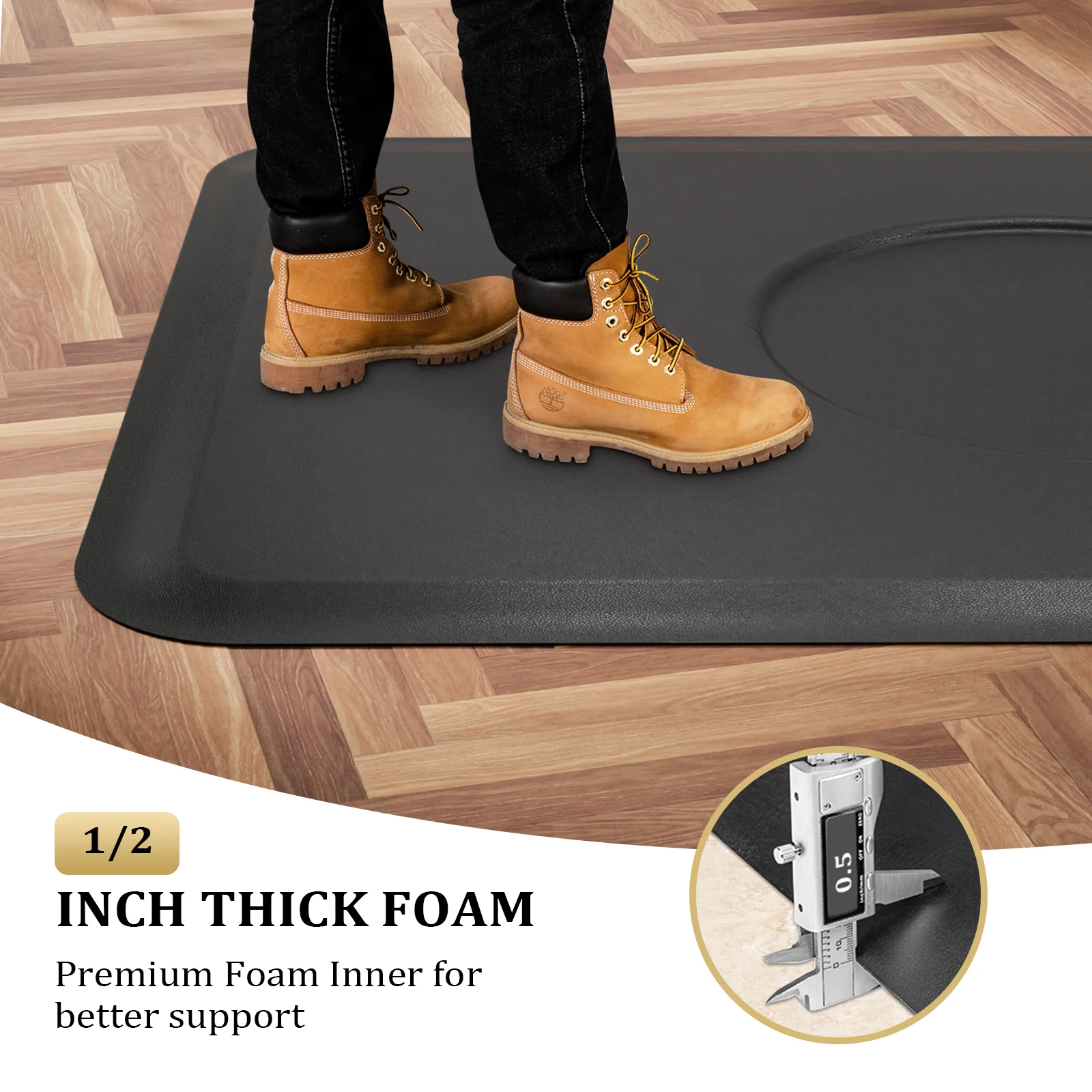 OmySalon 4’x 5’ Salon Mat Barber Floor Mat for Round Base 1/2in 5/8in Thick - Image 5