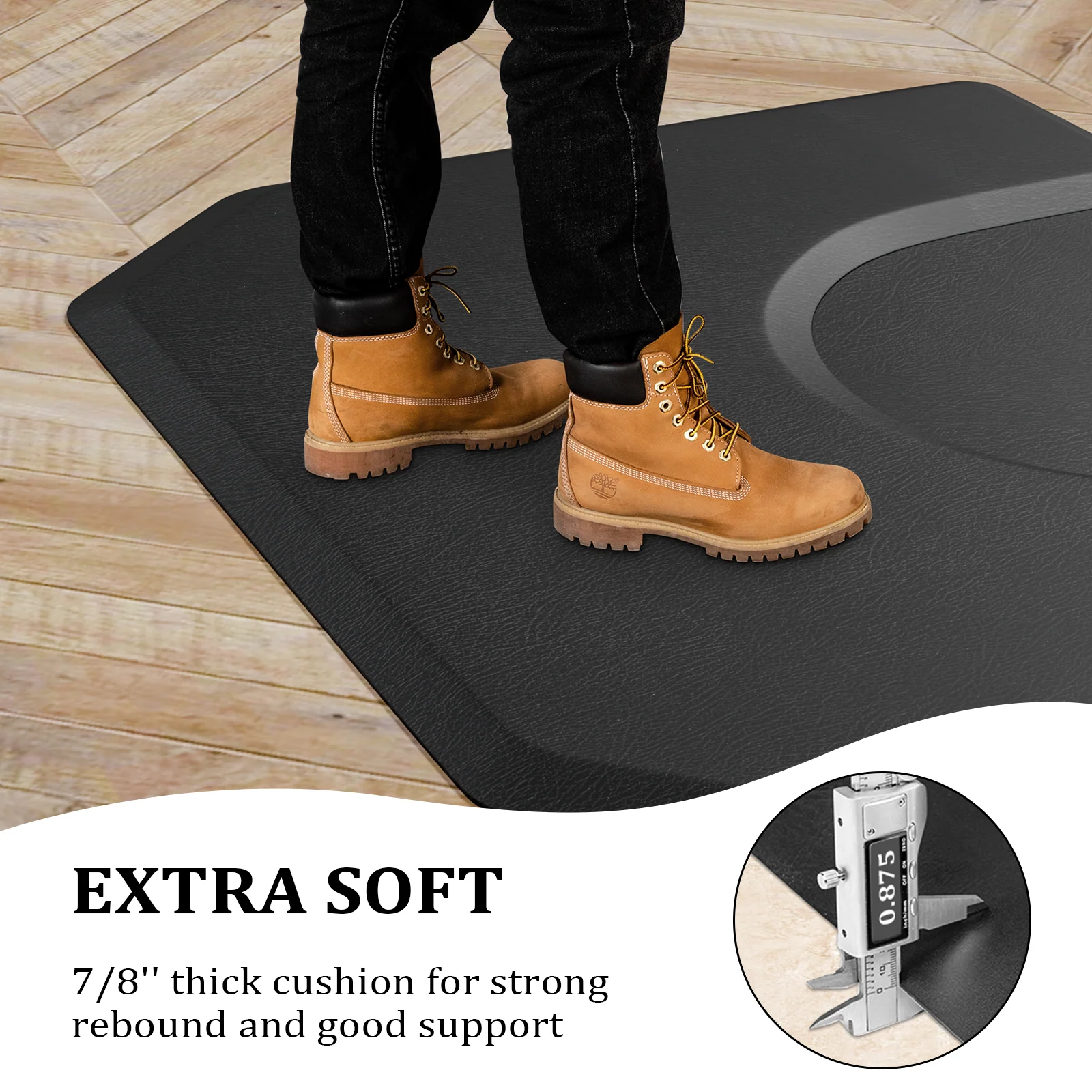 OmySalon 4' x 5' Salon Anti Fatigue Mat Hexagon Barber Mat for Round Base Styling Chair 1/2in 7/8in Thick - Image 19