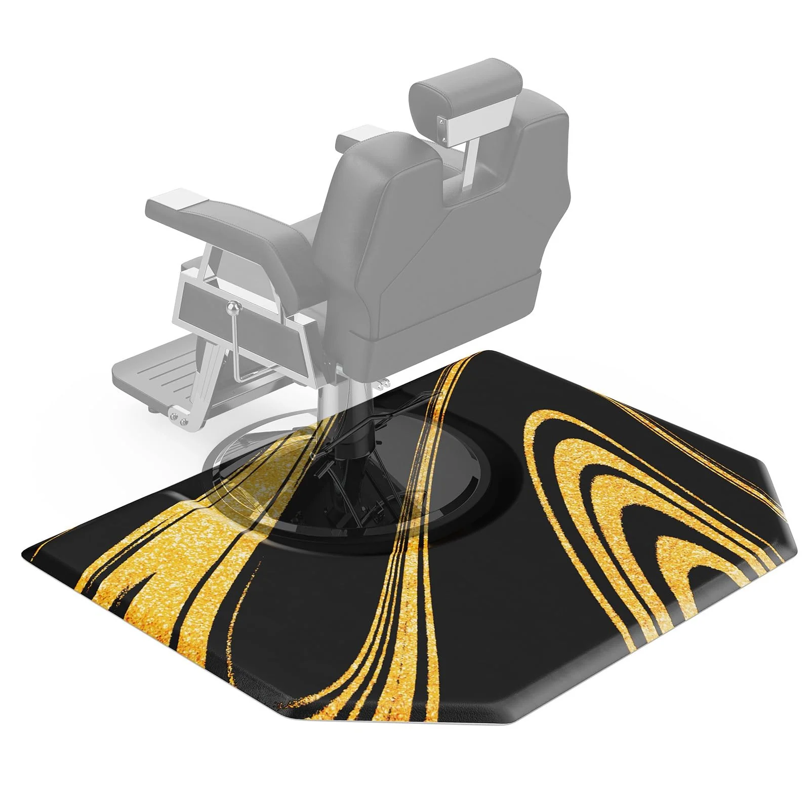 OmySalon 4' x 5' Salon Anti Fatigue Mat Hexagon Barber Mat for Round Base Styling Chair 1/2in 7/8in Thick - Image 27