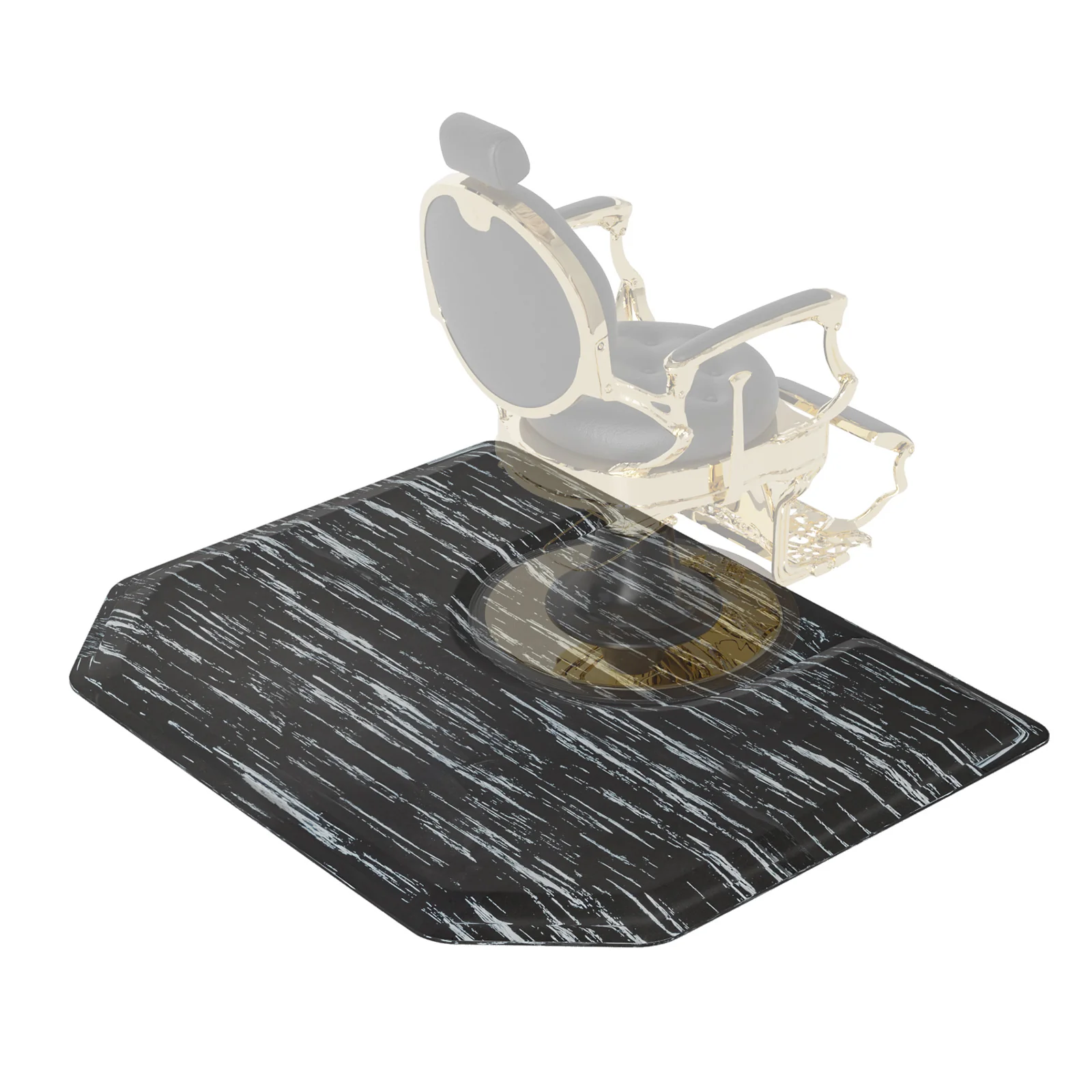 OmySalon 4' x 5' Salon Anti Fatigue Mat Hexagon Barber Mat for Round Base Styling Chair 1/2in 7/8in Thick - Image 9