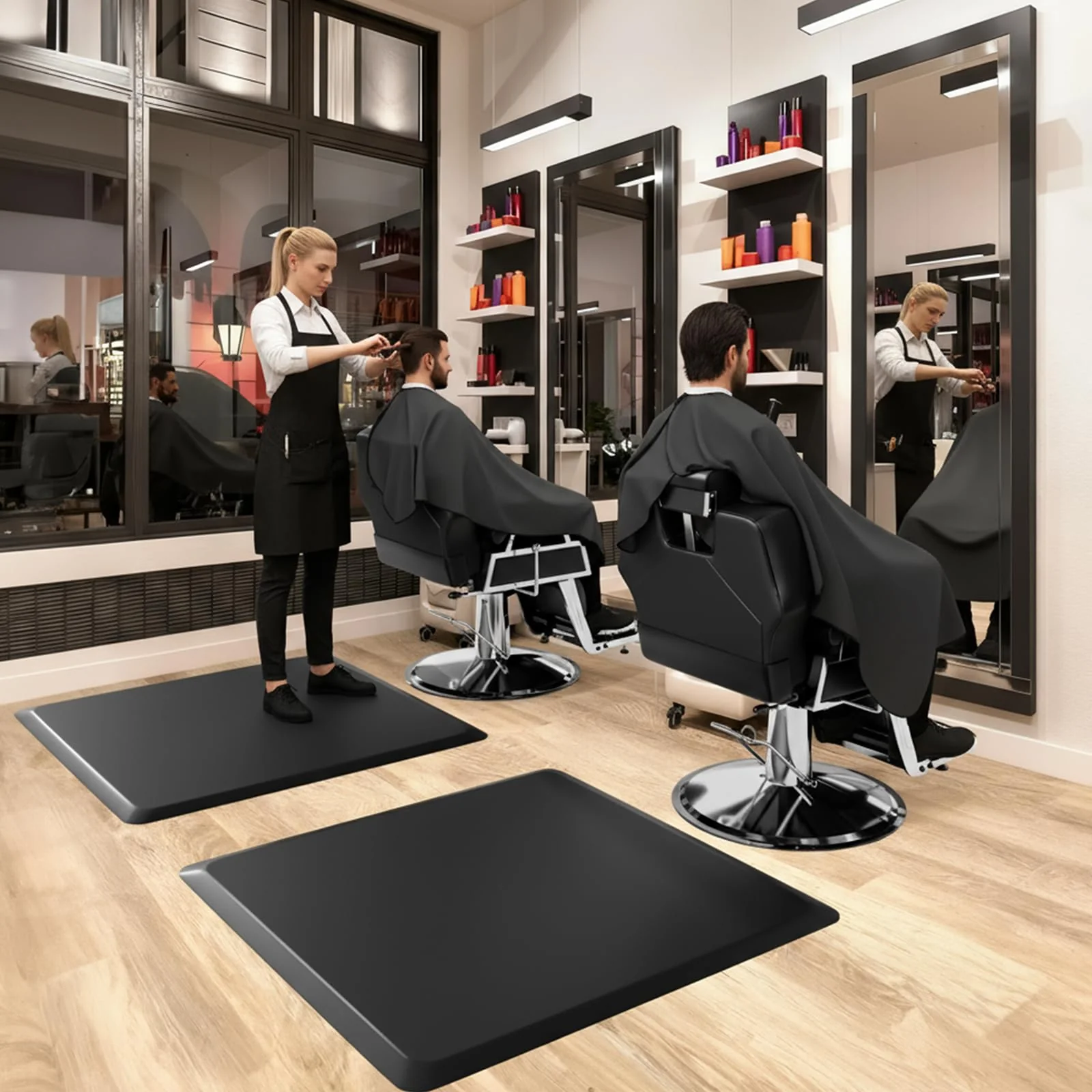 OmySalon 4'x4' Rectangle Salon Anti Fatigue Mat 5/8 in Thick - Image 2