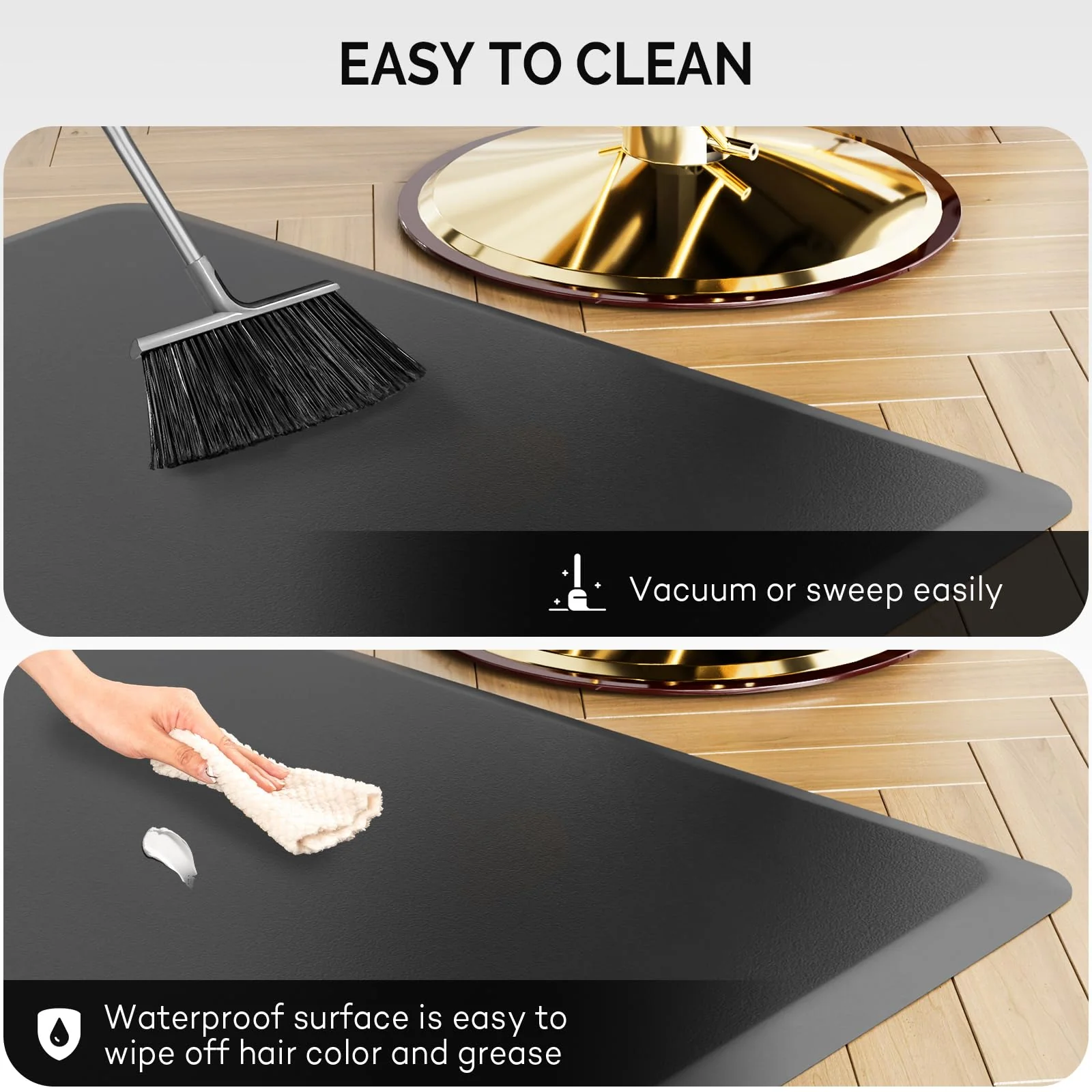 OmySalon 4'x4' Rectangle Salon Anti Fatigue Mat 5/8 in Thick - Image 7