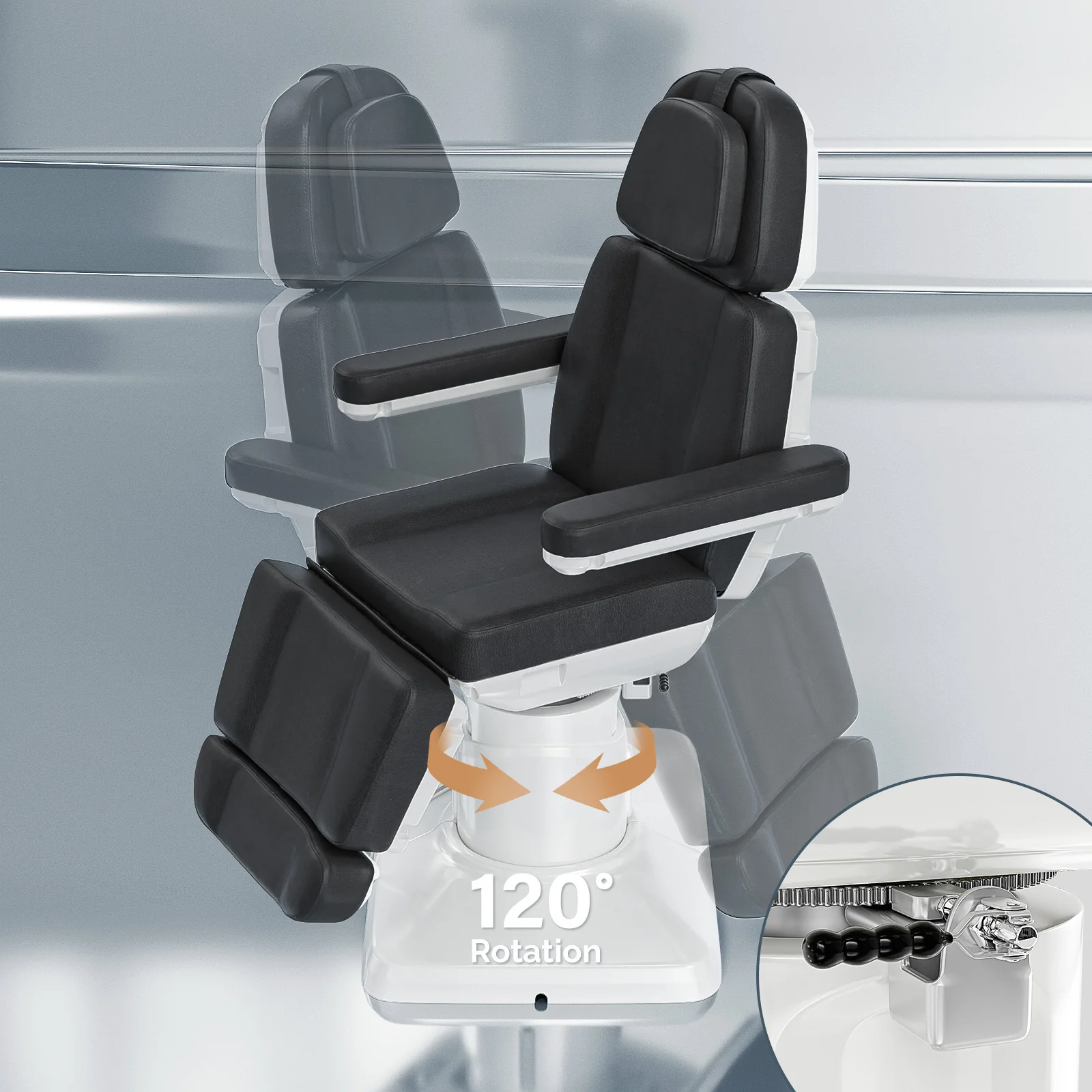 OmySalon LBT3 73in Multi-function 120° Rotation Electric Remote One-touch Operate 3 Motors Facial Massage Bed - Image 13
