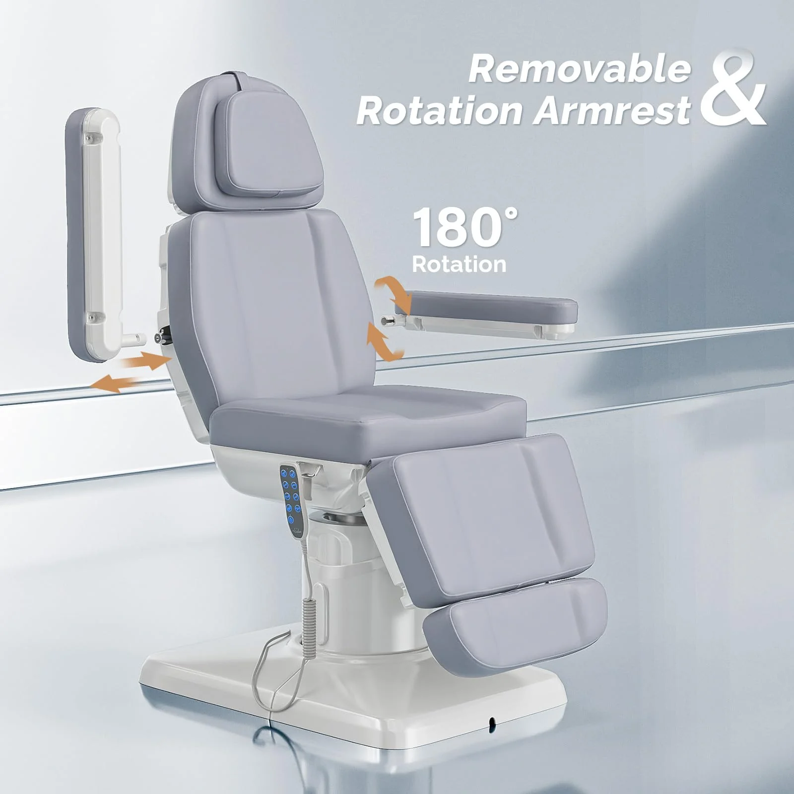OmySalon LBT3 73in Multi-function 120° Rotation Electric Remote One-touch Operate 3 Motors Facial Massage Bed - Image 20