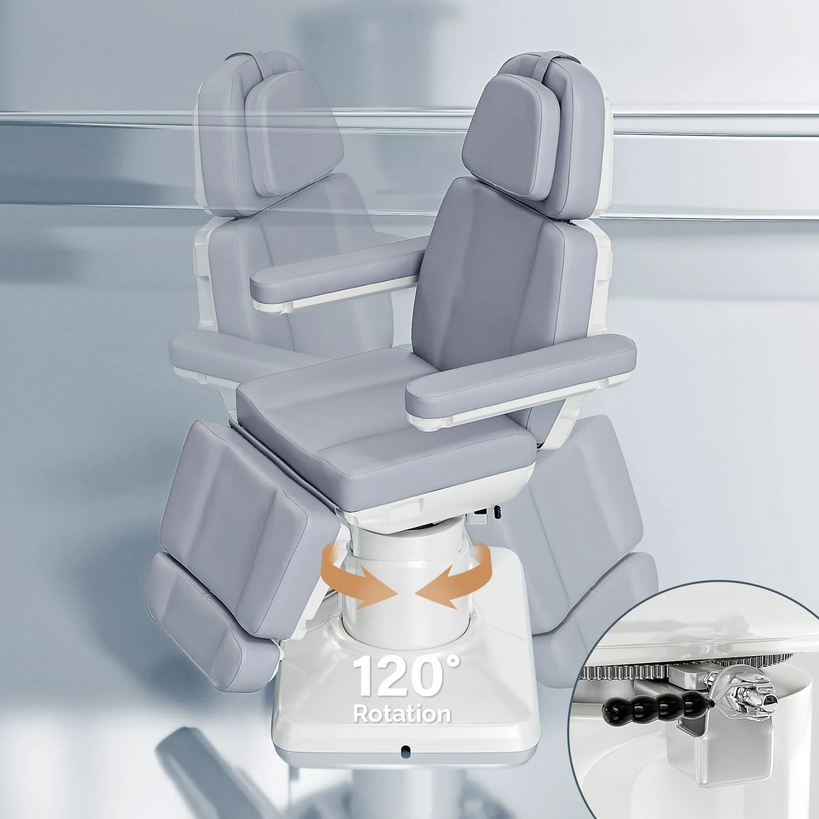 OmySalon LBT3 73in Multi-function 120° Rotation Electric Remote One-touch Operate 3 Motors Facial Massage Bed - Image 22