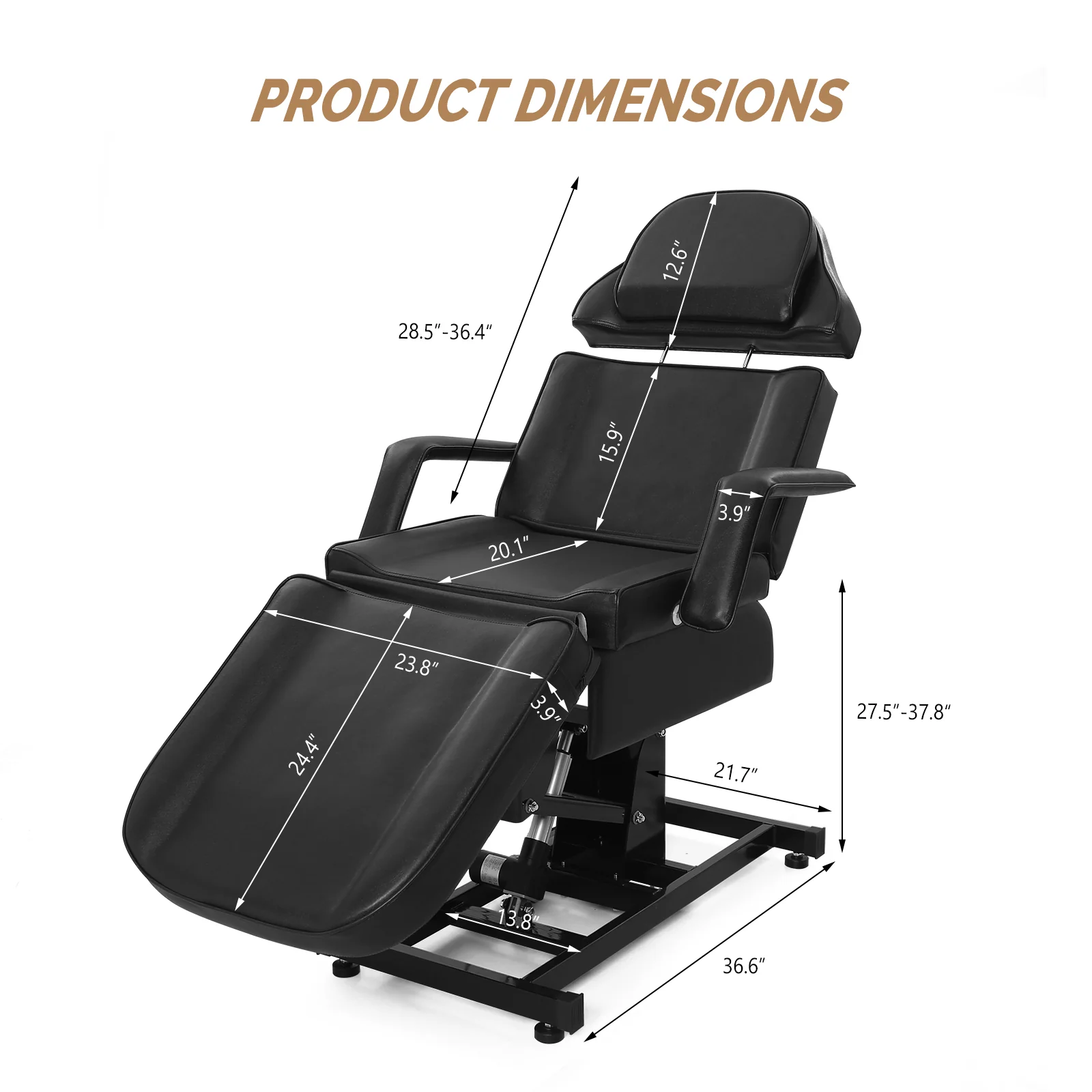 OmySalon FESB 75in Fully Electric Remote Adjustable Facial Massage Bed - Image 13