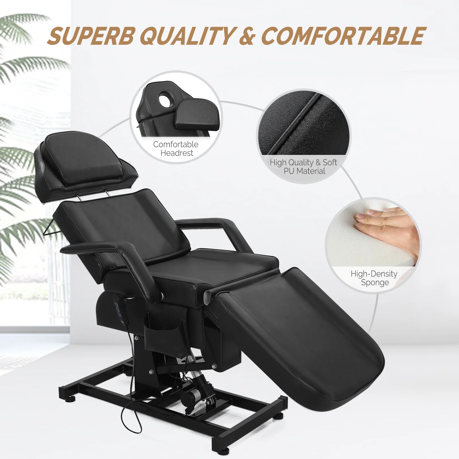 OmySalon FESB 75in Fully Electric Remote Adjustable Facial Massage Bed - Image 15