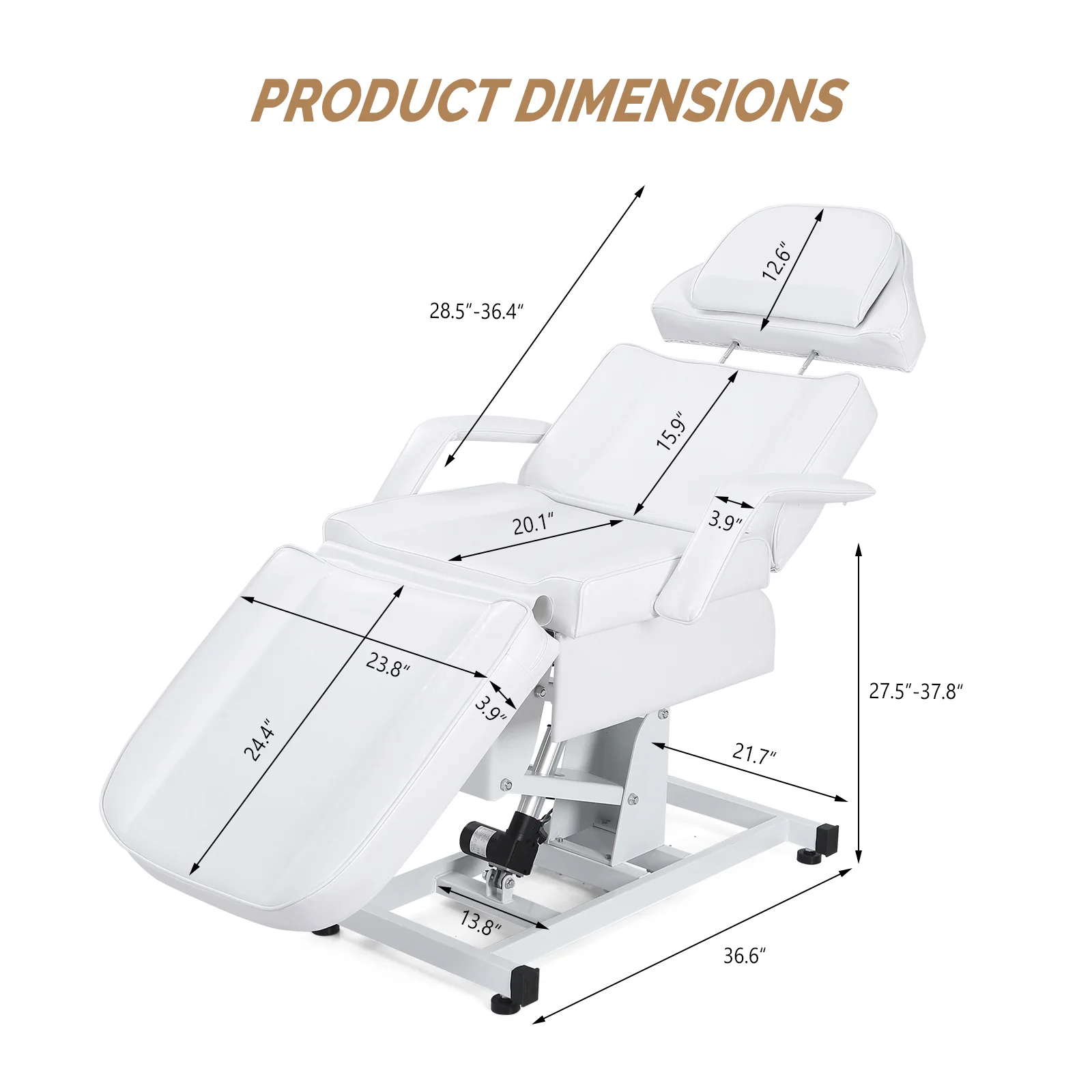 OmySalon FESB 75in Fully Electric Remote Adjustable Facial Massage Bed - Image 3