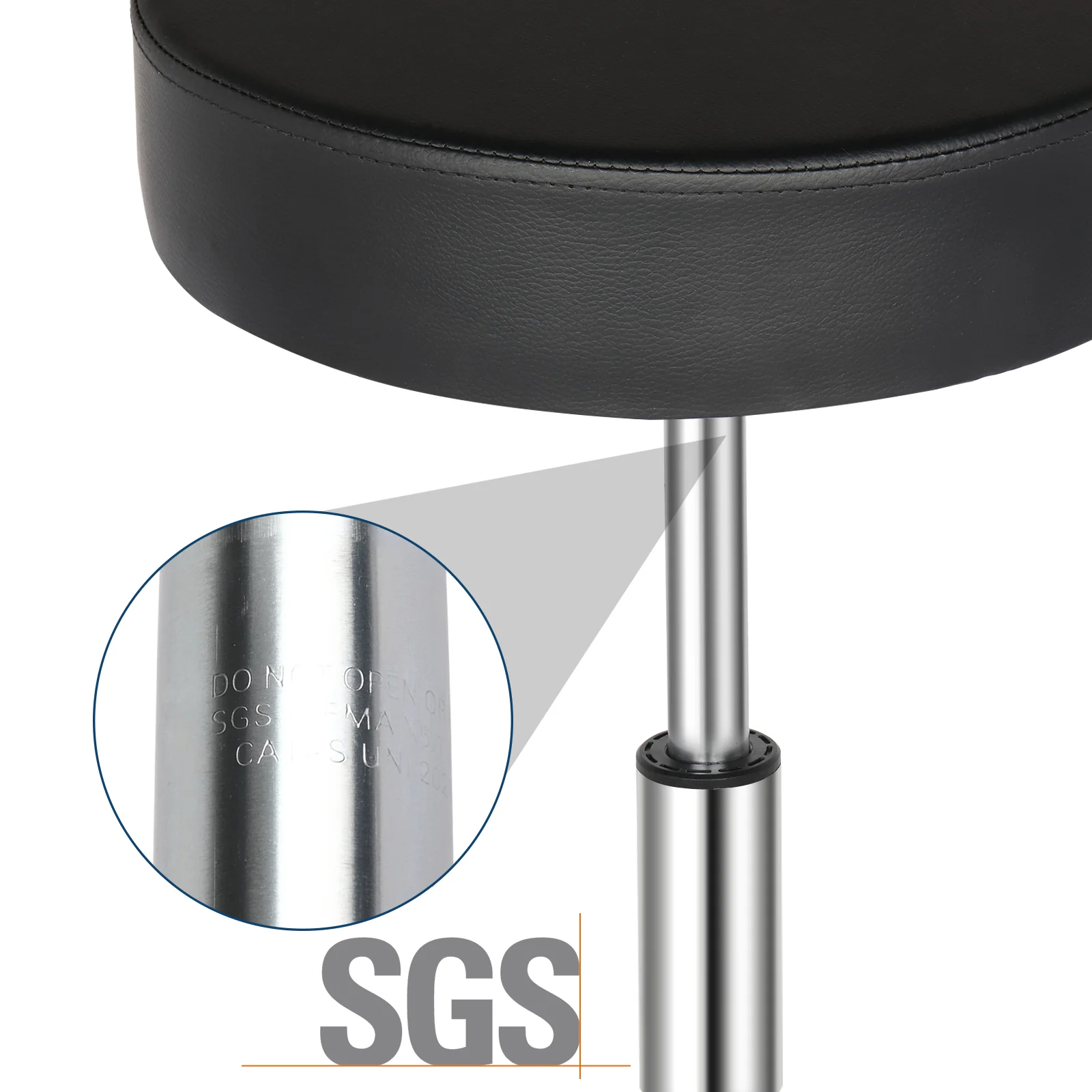 OmySalon Modern Height Adjustable Rotation Salon Round Bar Stool with Back - Image 5