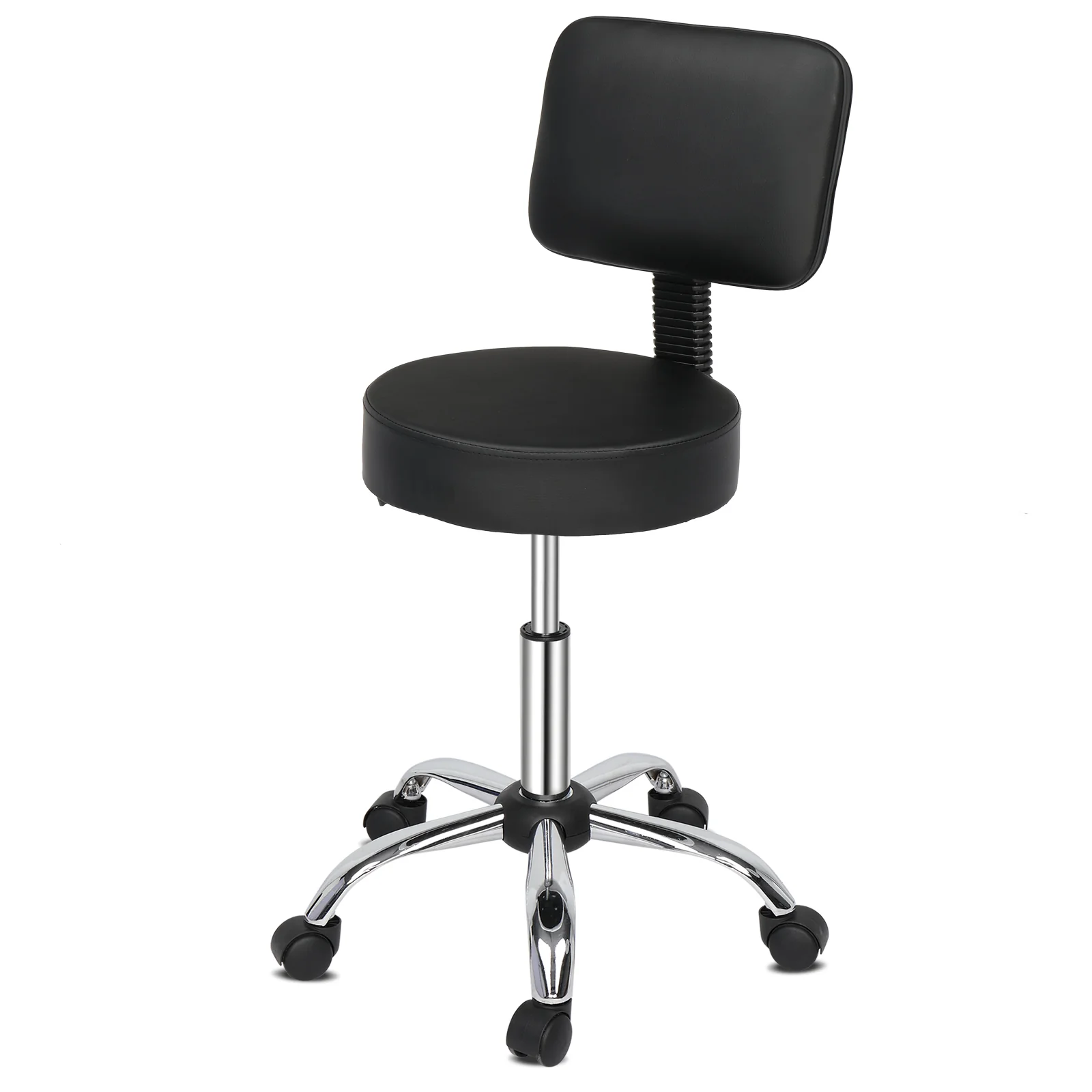 OmySalon Modern Height Adjustable Rotation Salon Round Bar Stool with Back - Image 6