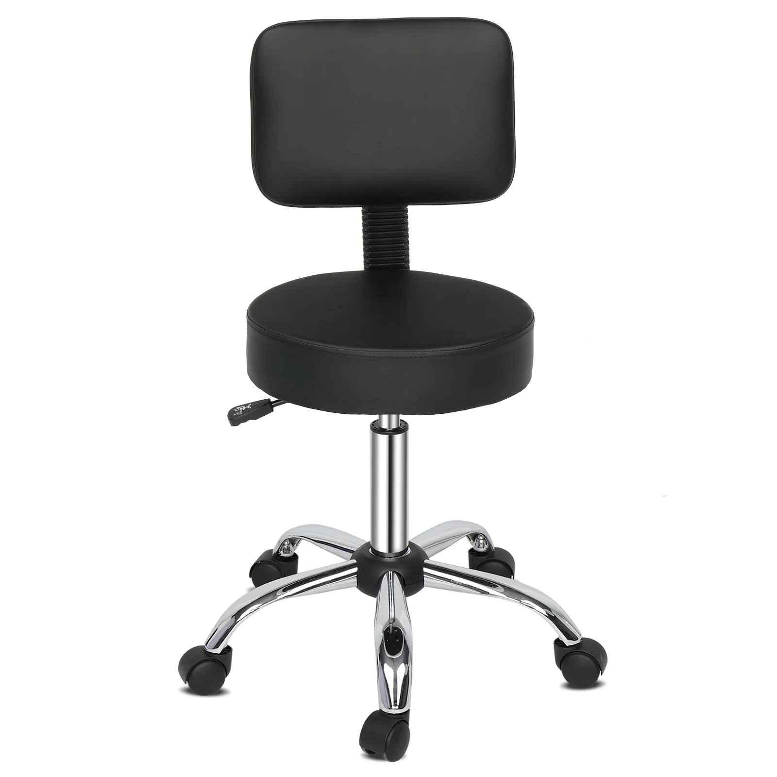OmySalon Modern Height Adjustable Rotation Salon Round Bar Stool with Back - Image 7