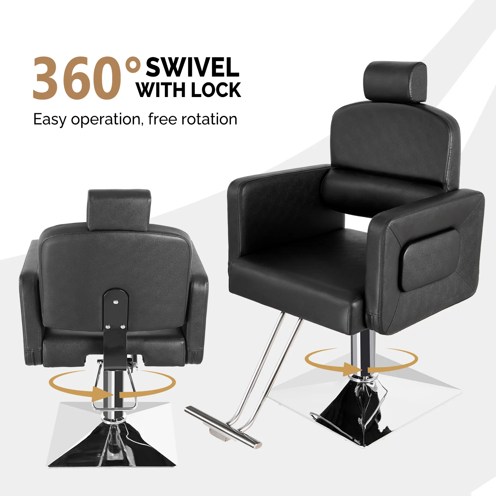 OmySalon SC1801 All Purpose Heavy Duty Reclining Minimalist Hair Salon Chair w/Headrest - Image 5