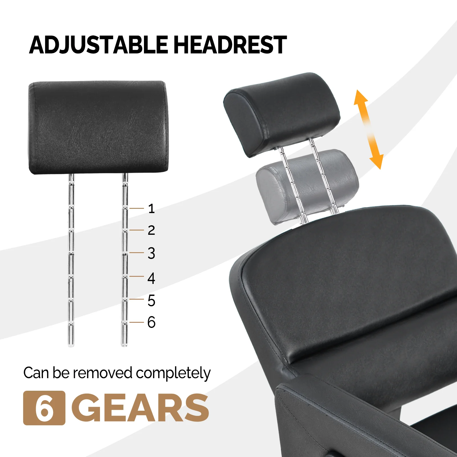 OmySalon SC1801 All Purpose Heavy Duty Reclining Minimalist Hair Salon Chair w/Headrest - Image 7