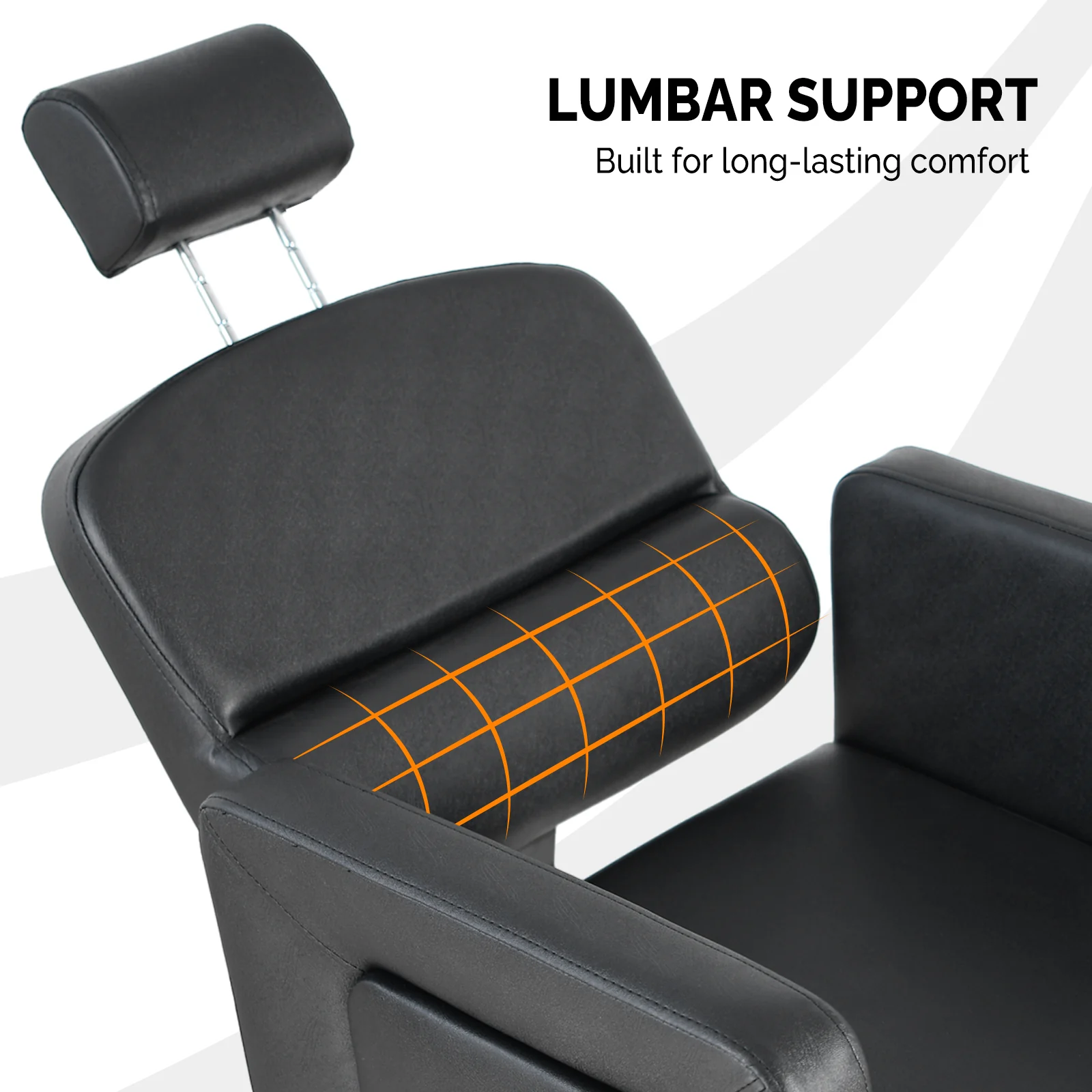 OmySalon SC1801 All Purpose Heavy Duty Reclining Minimalist Hair Salon Chair w/Headrest - Image 8