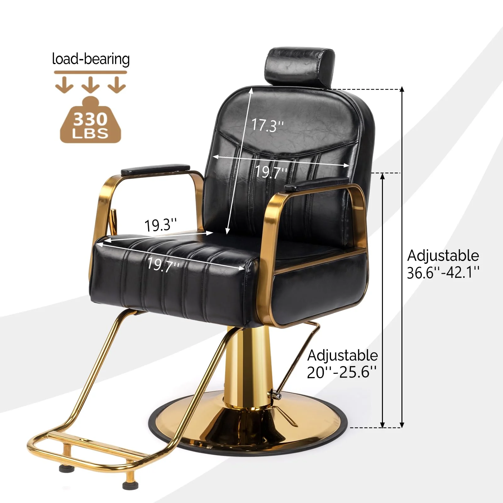 OmySalon SC2201 All Purpose Heavy Duty Reclining Hair Salon Chair w/Headrest - Image 3