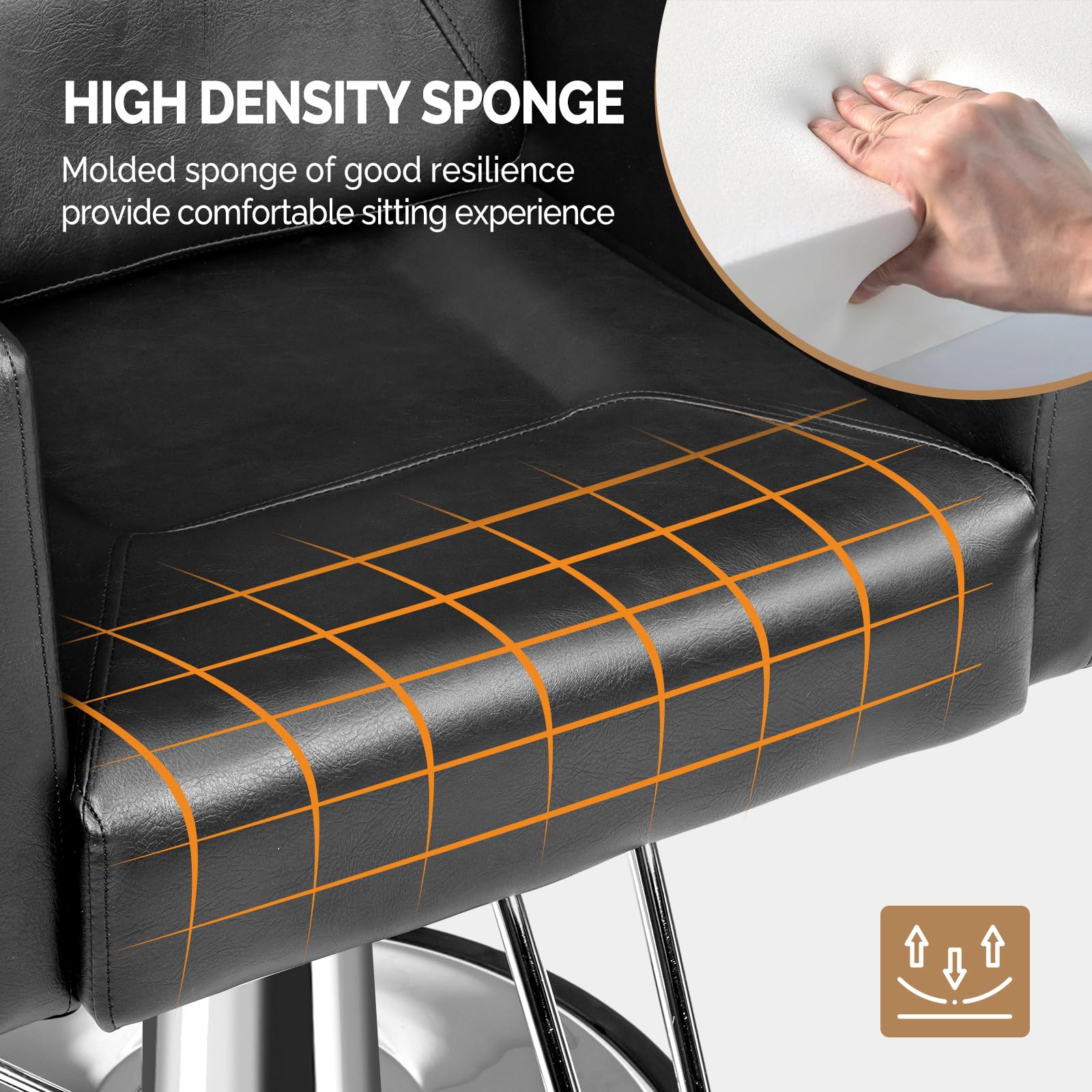 OmySalon SC2301 All Purpose Heavy Duty Hydraulic Reclining Hair Salon Chair w/Headrest - Image 14