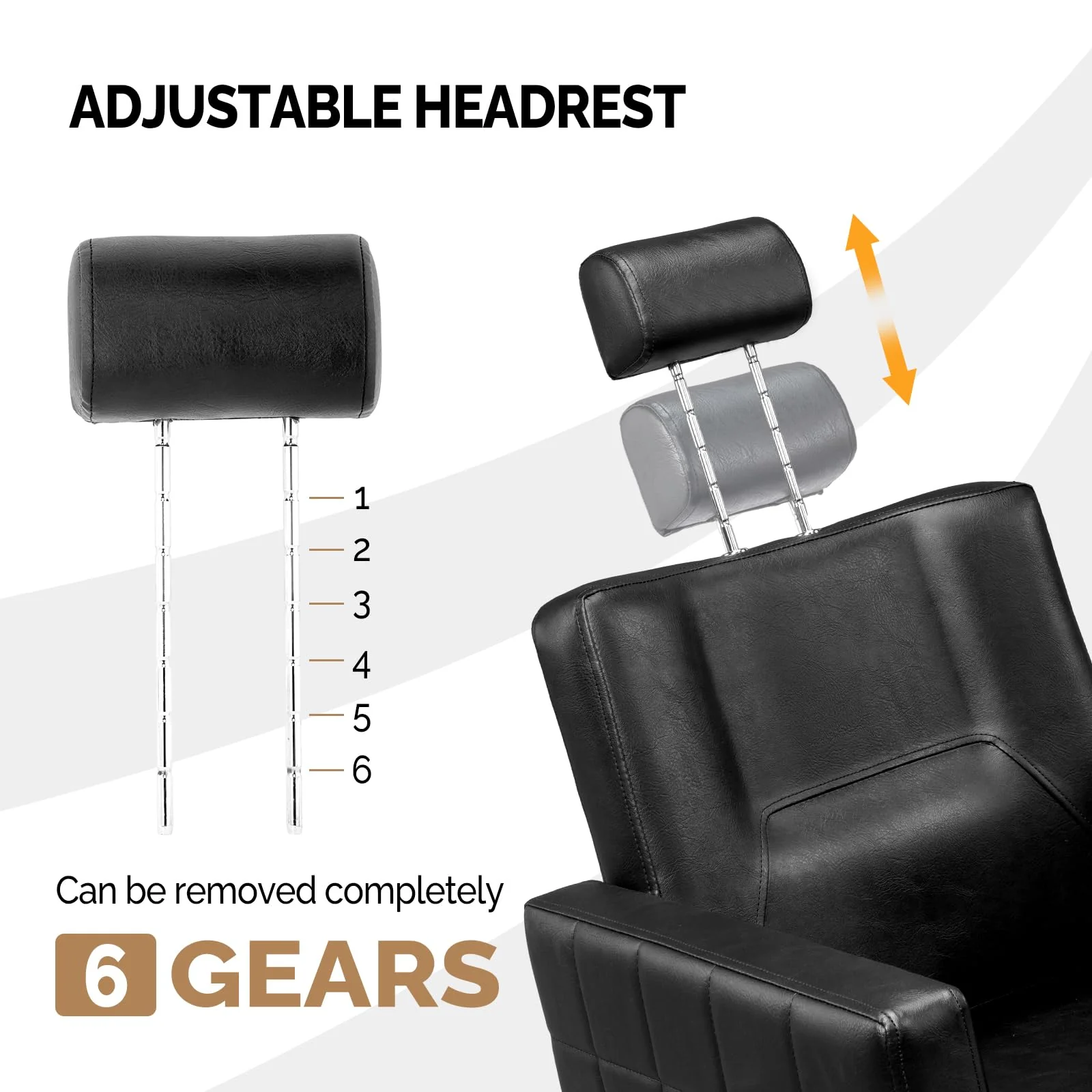 OmySalon SC2301 All Purpose Heavy Duty Hydraulic Reclining Hair Salon Chair w/Headrest - Image 15