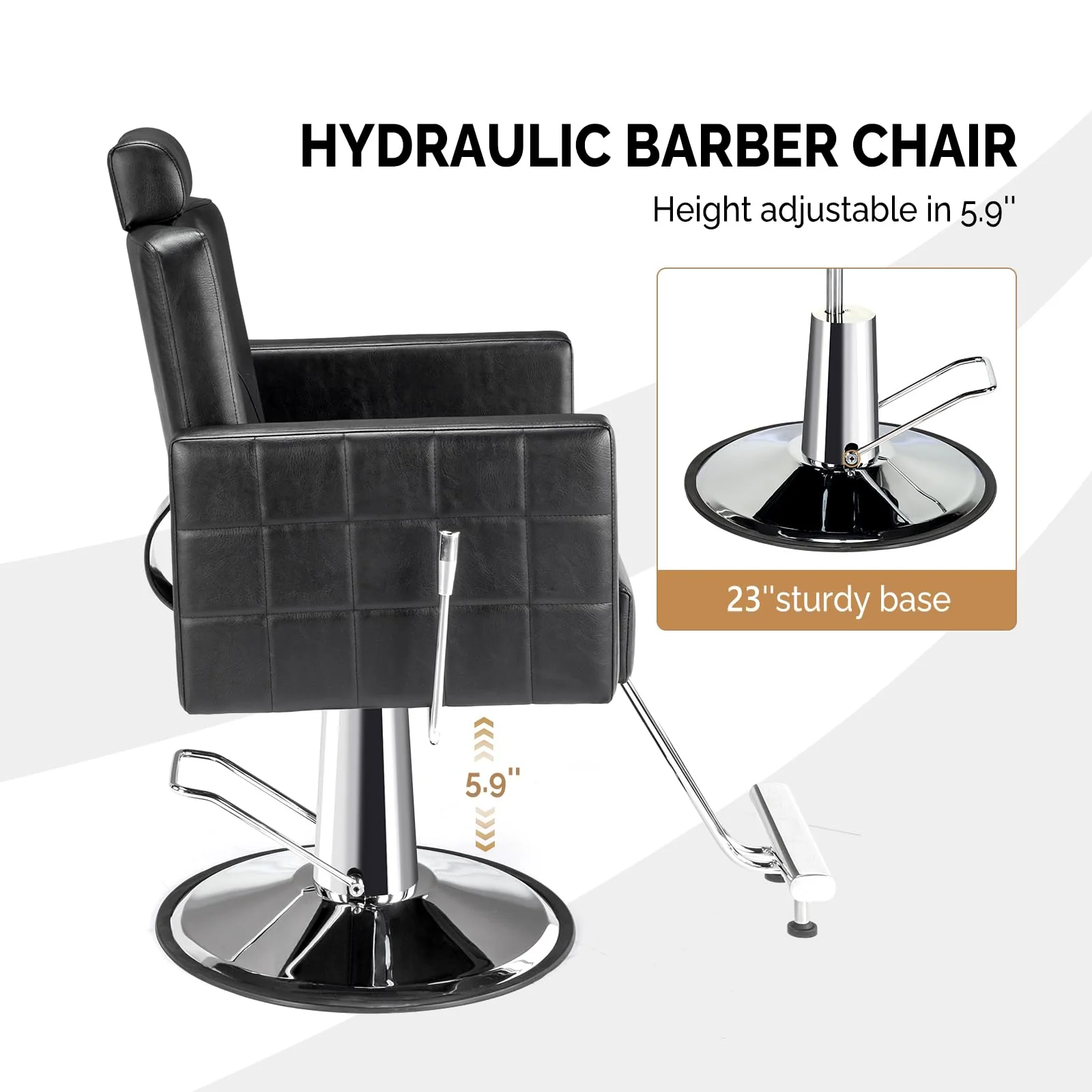 OmySalon SC2301 All Purpose Heavy Duty Hydraulic Reclining Hair Salon Chair w/Headrest - Image 16