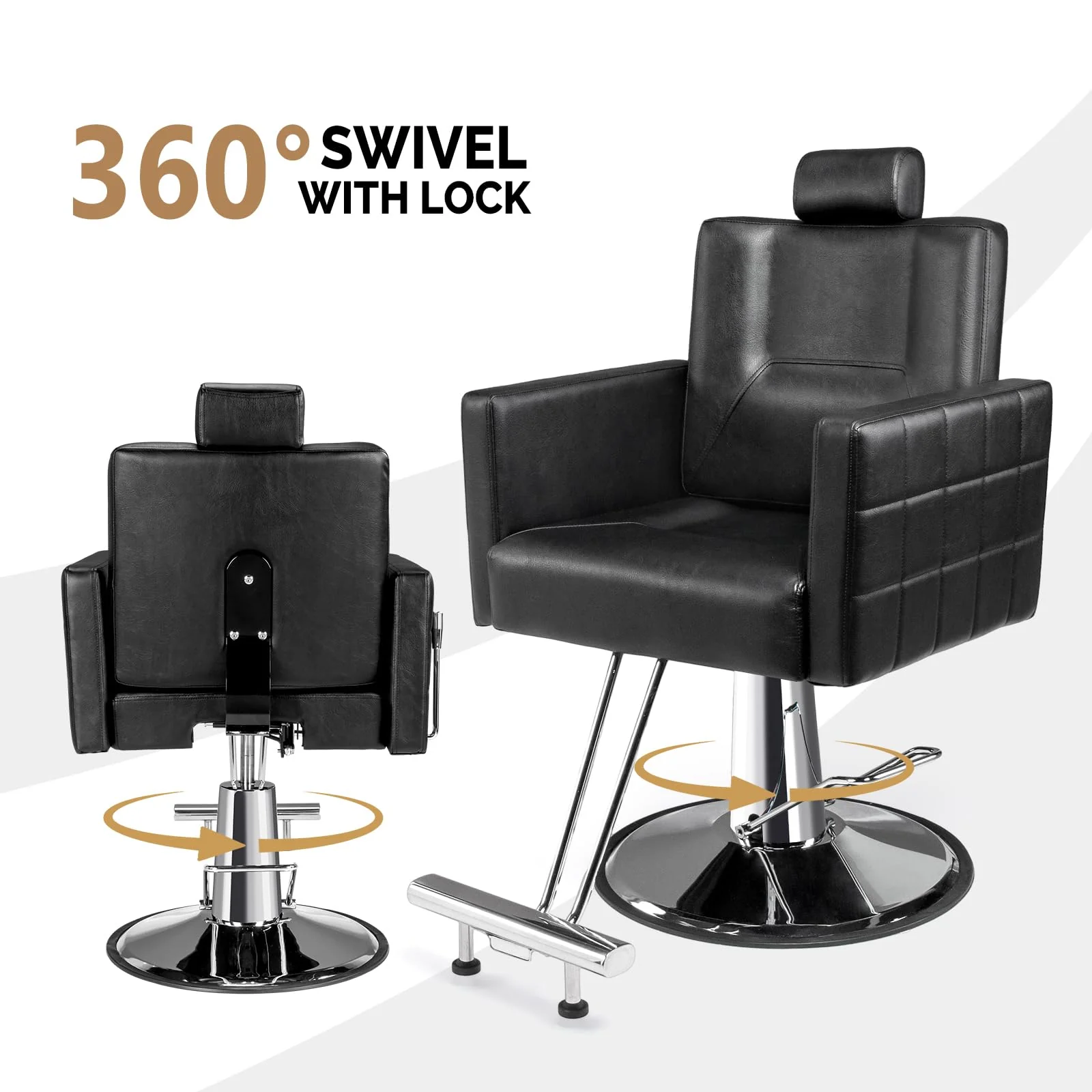 OmySalon SC2301 All Purpose Heavy Duty Hydraulic Reclining Hair Salon Chair w/Headrest - Image 18
