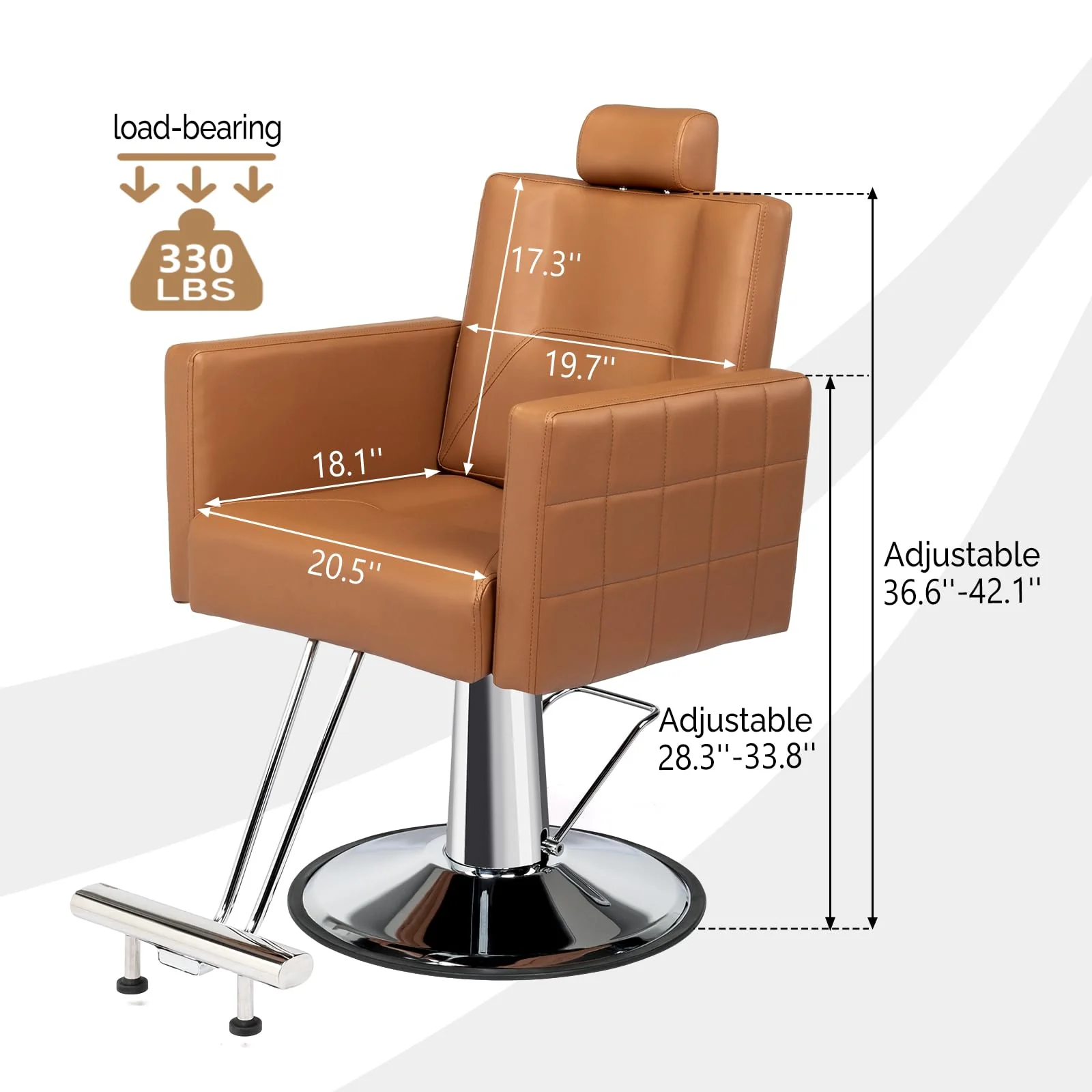 OmySalon SC2301 All Purpose Heavy Duty Hydraulic Reclining Hair Salon Chair w/Headrest - Image 3