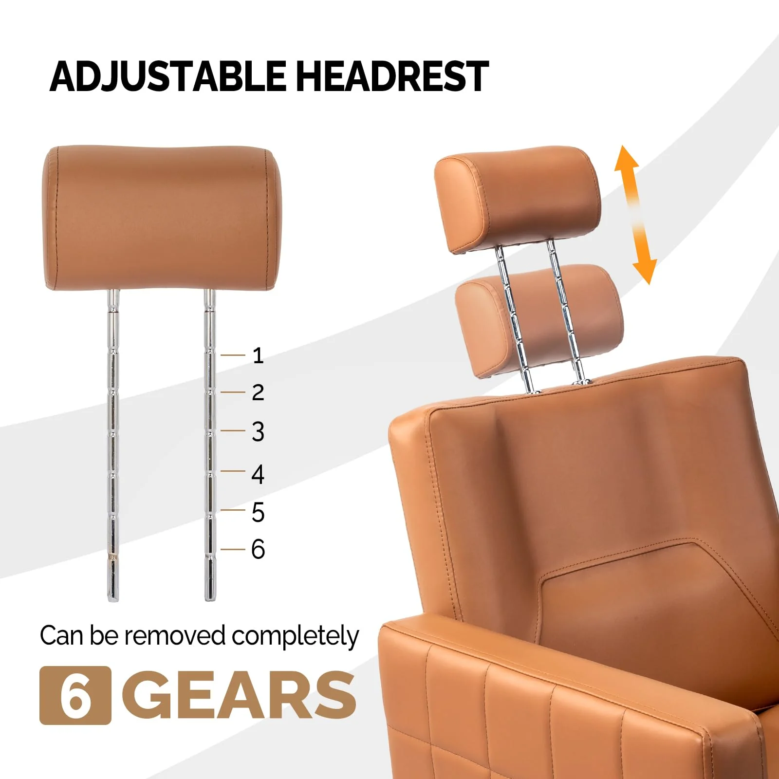 OmySalon SC2301 All Purpose Heavy Duty Hydraulic Reclining Hair Salon Chair w/Headrest - Image 6