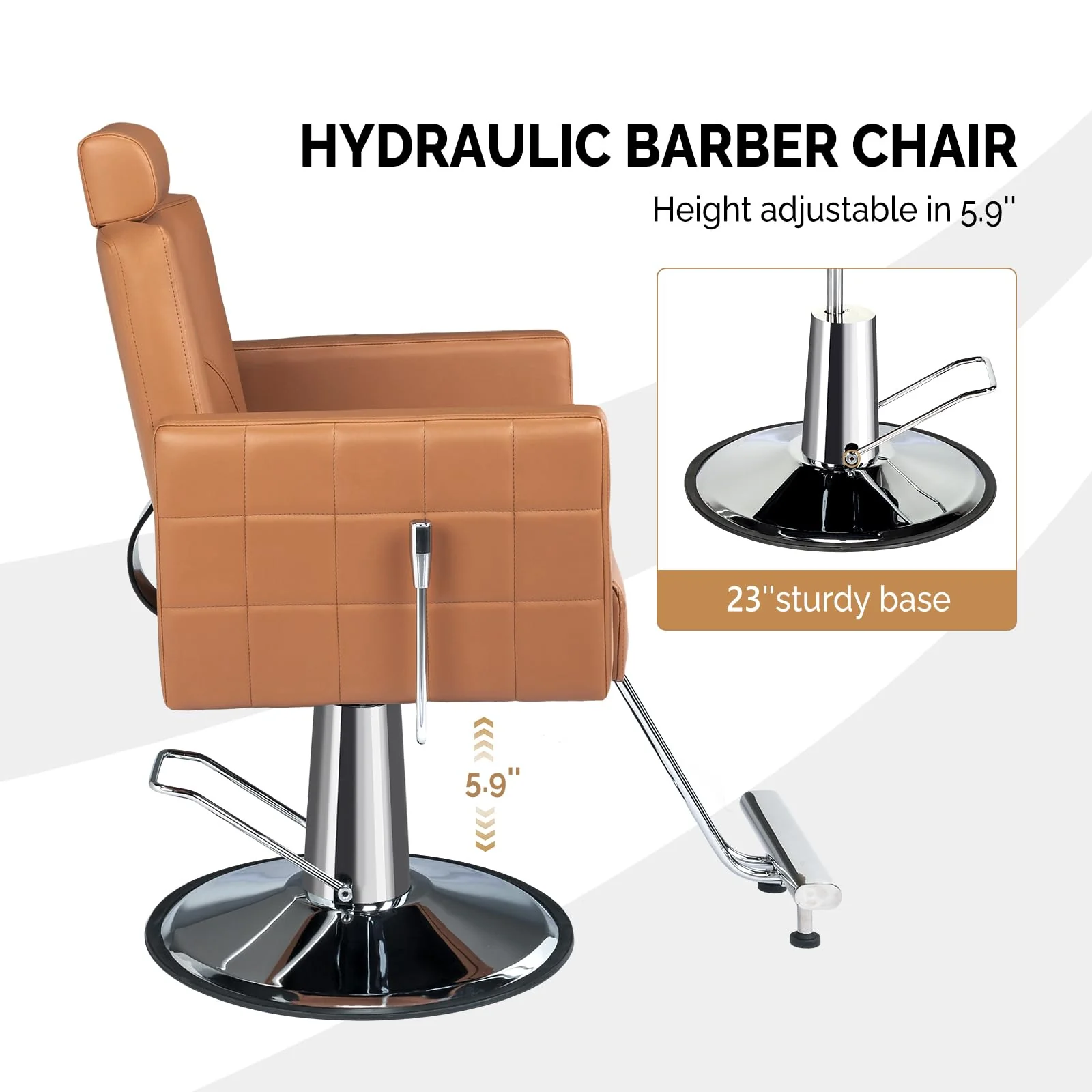 OmySalon SC2301 All Purpose Heavy Duty Hydraulic Reclining Hair Salon Chair w/Headrest - Image 7