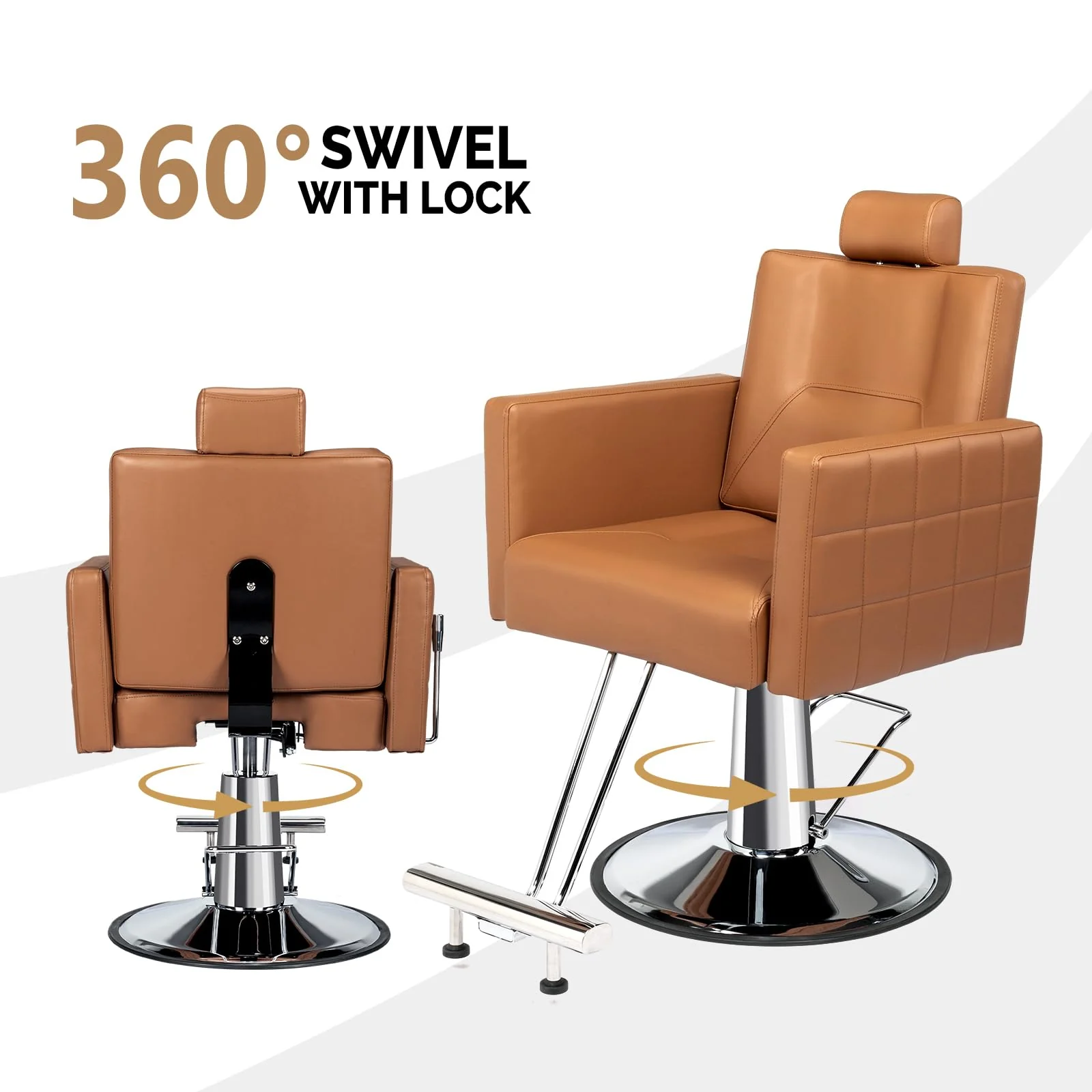 OmySalon SC2301 All Purpose Heavy Duty Hydraulic Reclining Hair Salon Chair w/Headrest - Image 9