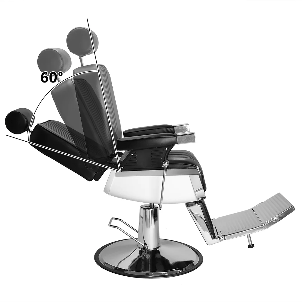 OmySalon PH773 Professional Heavy Duty Hydraulic Reclining Barber Chair - Image 5