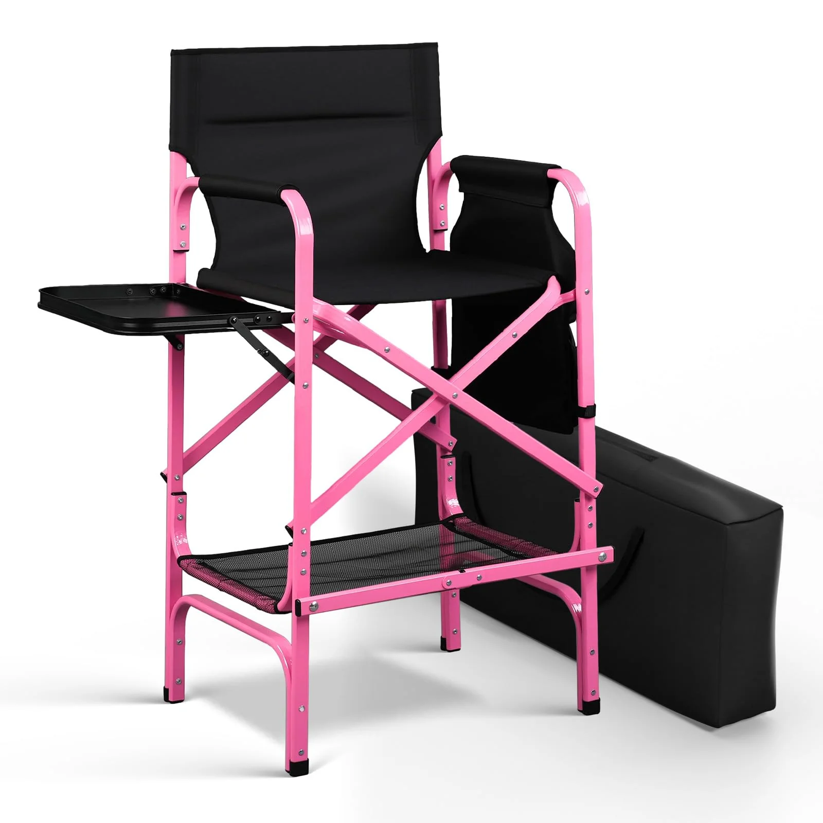 Omysalon 30in Portable Folding Director Chair with Collapsible Side Table - Image 30