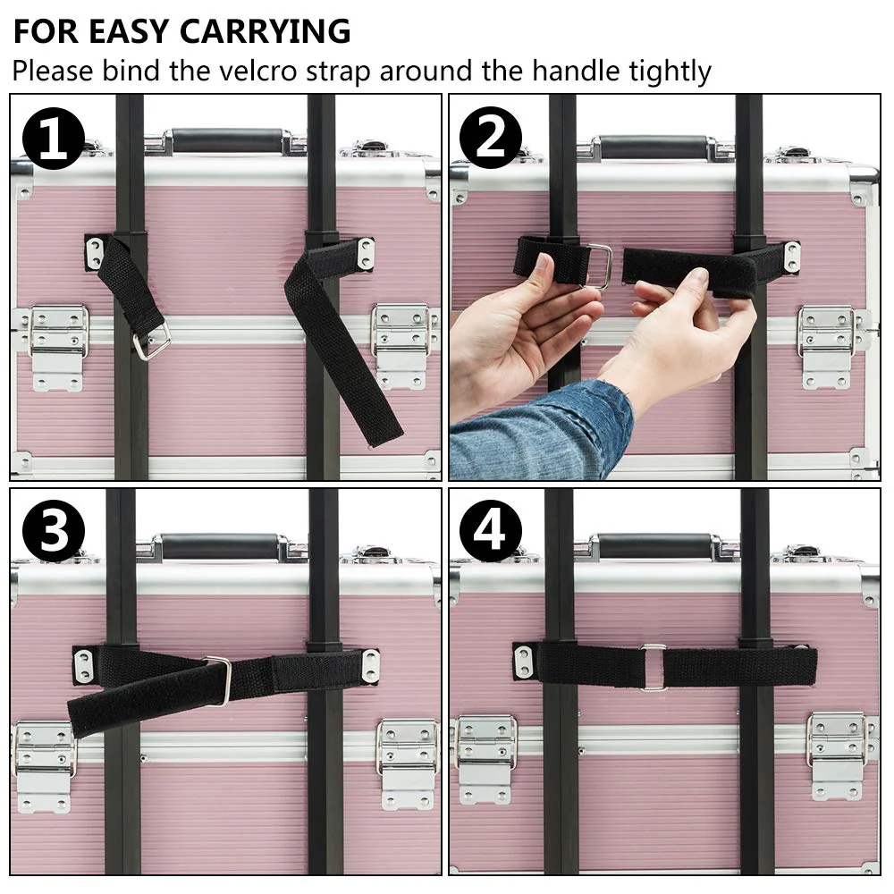 Omysalon MCA401 4-in-1 Aluminum Lockable Rolling Makeup Cosmetic Organizer Train Case - Image 9
