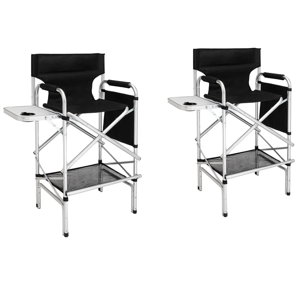 Omysalon 31in Portable Foldable Director Chair Makeup Artist Chair with Side Table - Image 10