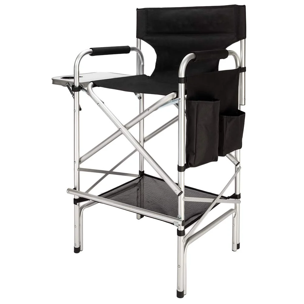 Omysalon 31in Portable Foldable Director Chair Makeup Artist Chair with Side Table - Image 9