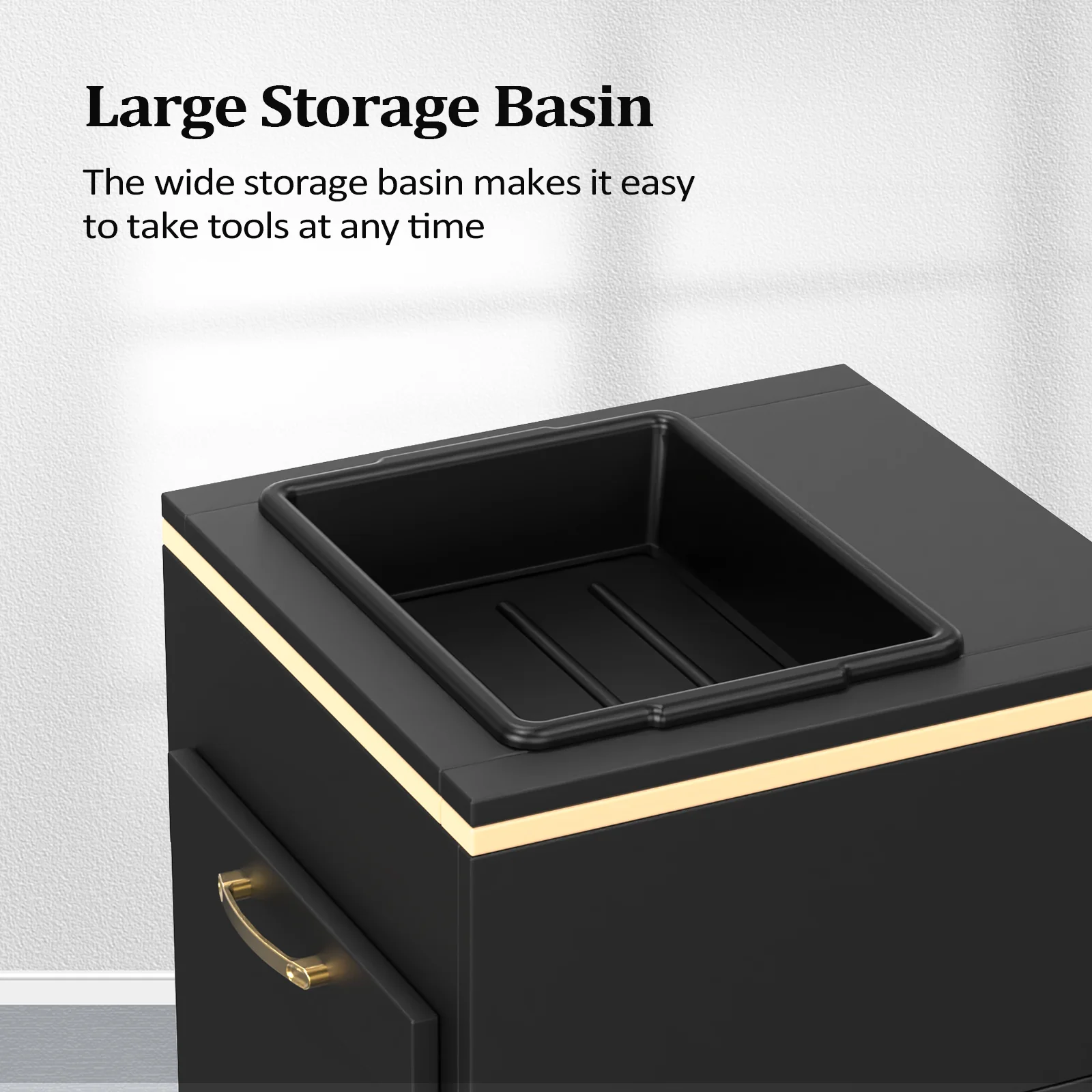 OmySalon HSC-23 Salon Styling Storage Station w/3 Drawers 1 Storage Basin 3 Hair Dryer Holders - Image 11