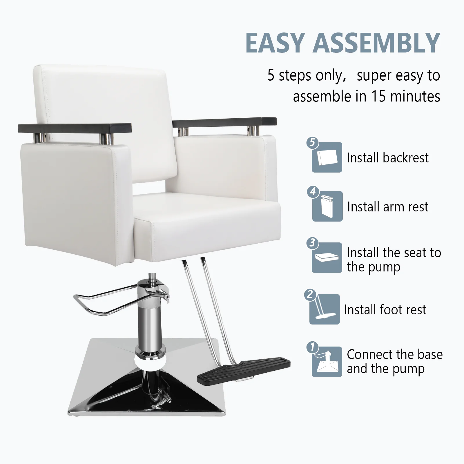 OmySalon SC05 Hydraulic 360-Degree Swivel Hair Stylist Salon Chair - Image 20