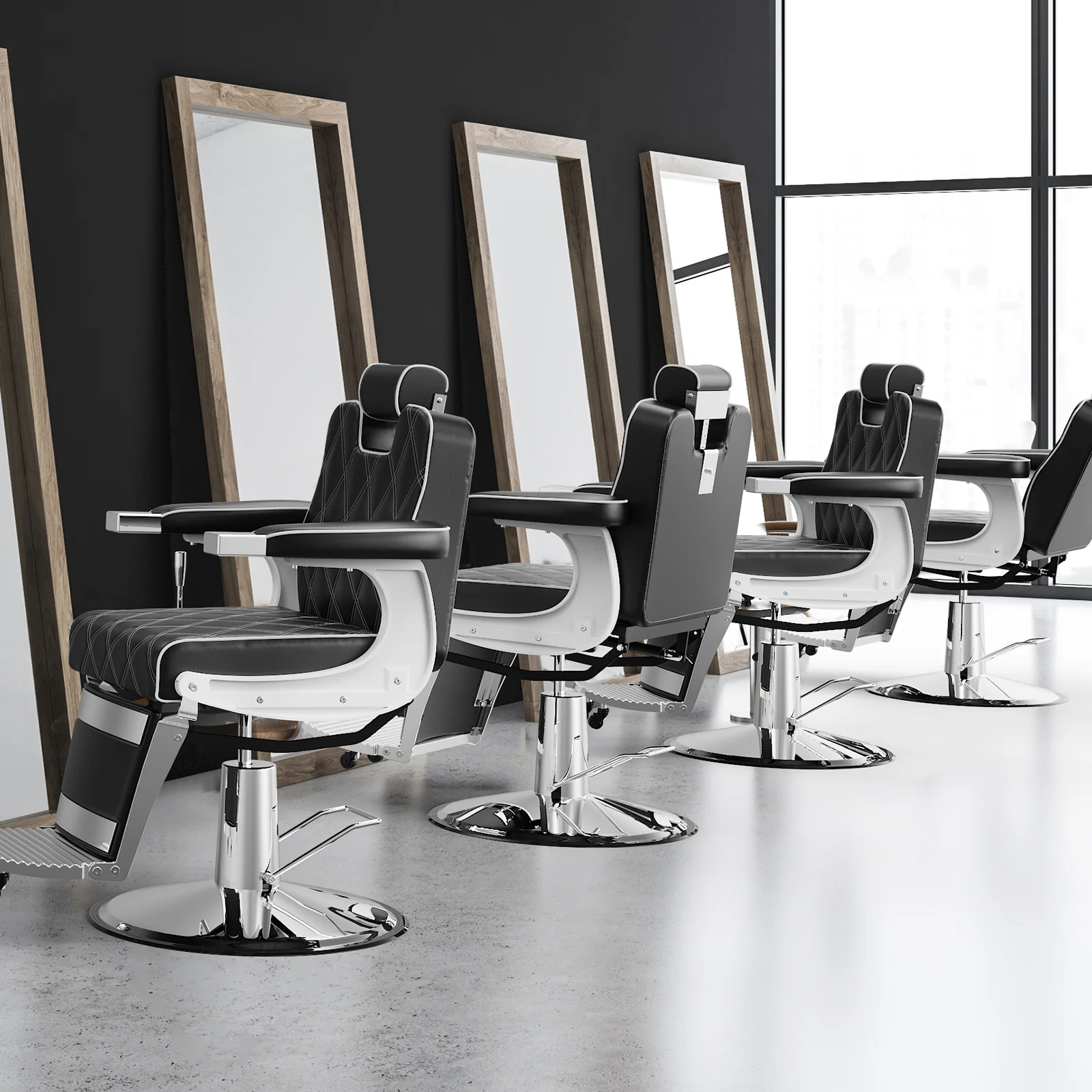 OmySalon BC1401 Modern Style Heavy Duty Hydraulic Recline Barber Chair - Image 10