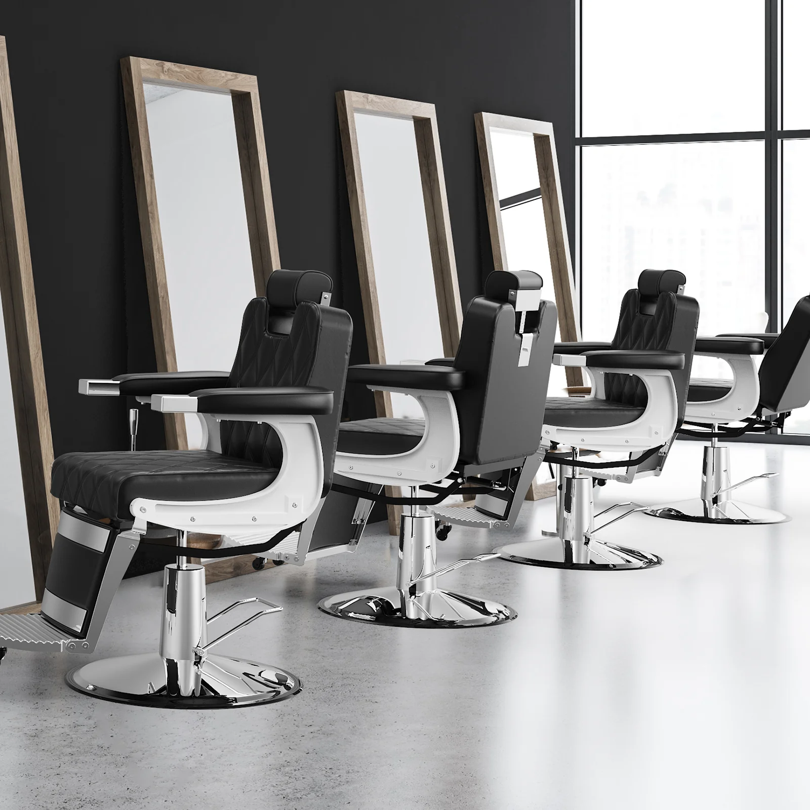 OmySalon BC1401 Modern Style Heavy Duty Hydraulic Recline Barber Chair - Image 20