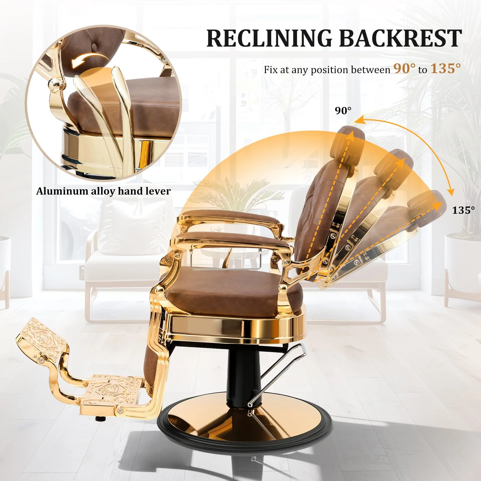 OmySalon BC1604 Retro Heavy Duty Hydraulic Recline Barber Chair - Image 25