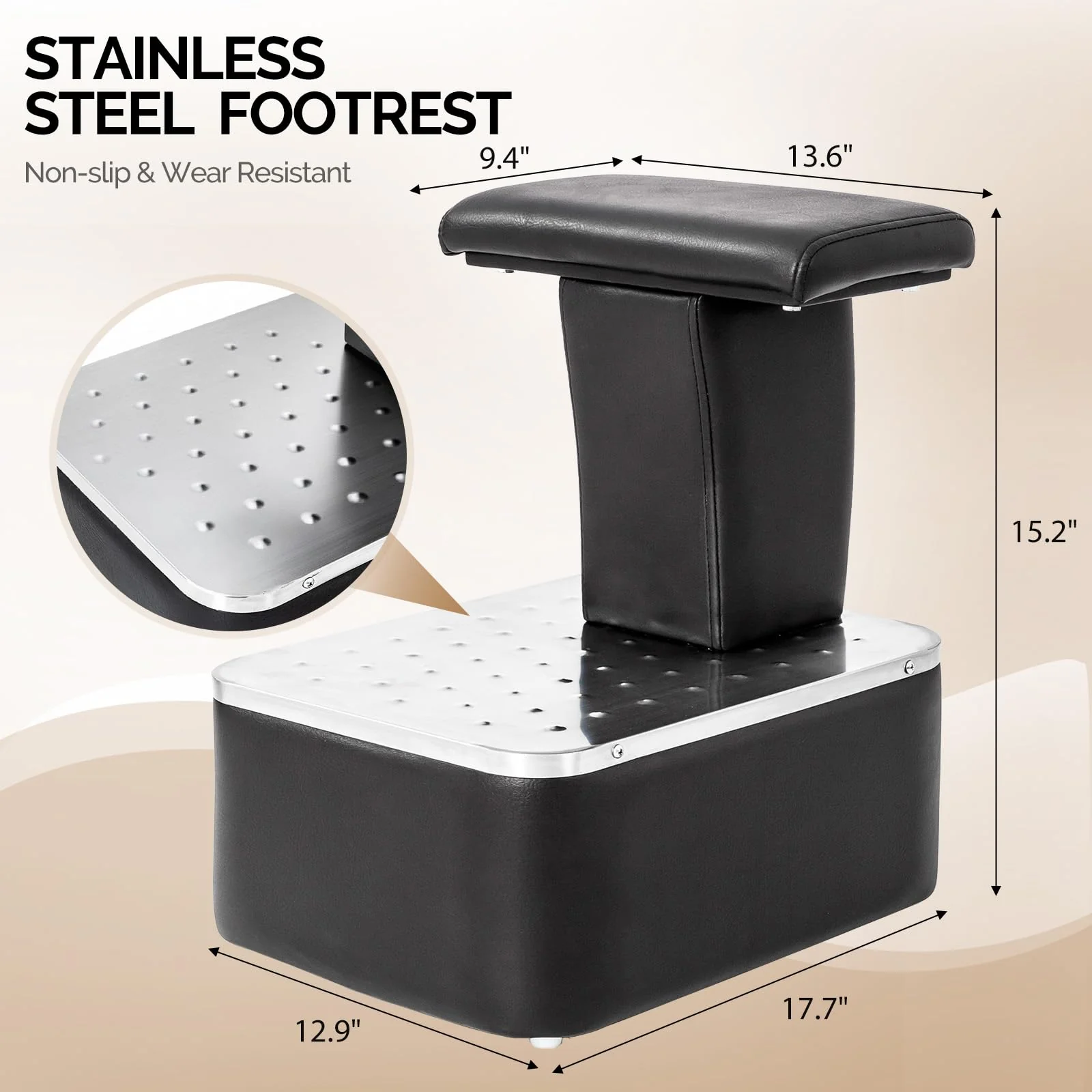 OmySalon BU1601 Salon Shampoo Bowl and Chair Backwash Unit with  Large Porcelain Bowl & Independent Footrest - Image 5