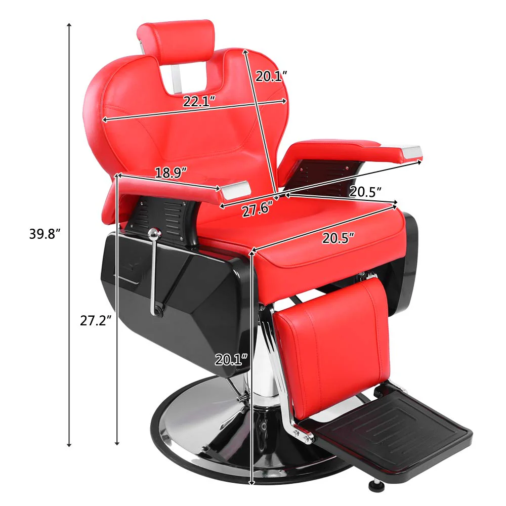 OmySalon BC1202 Classical Style Heavy Duty Hydraulic Reclining Barber Chair - Image 17