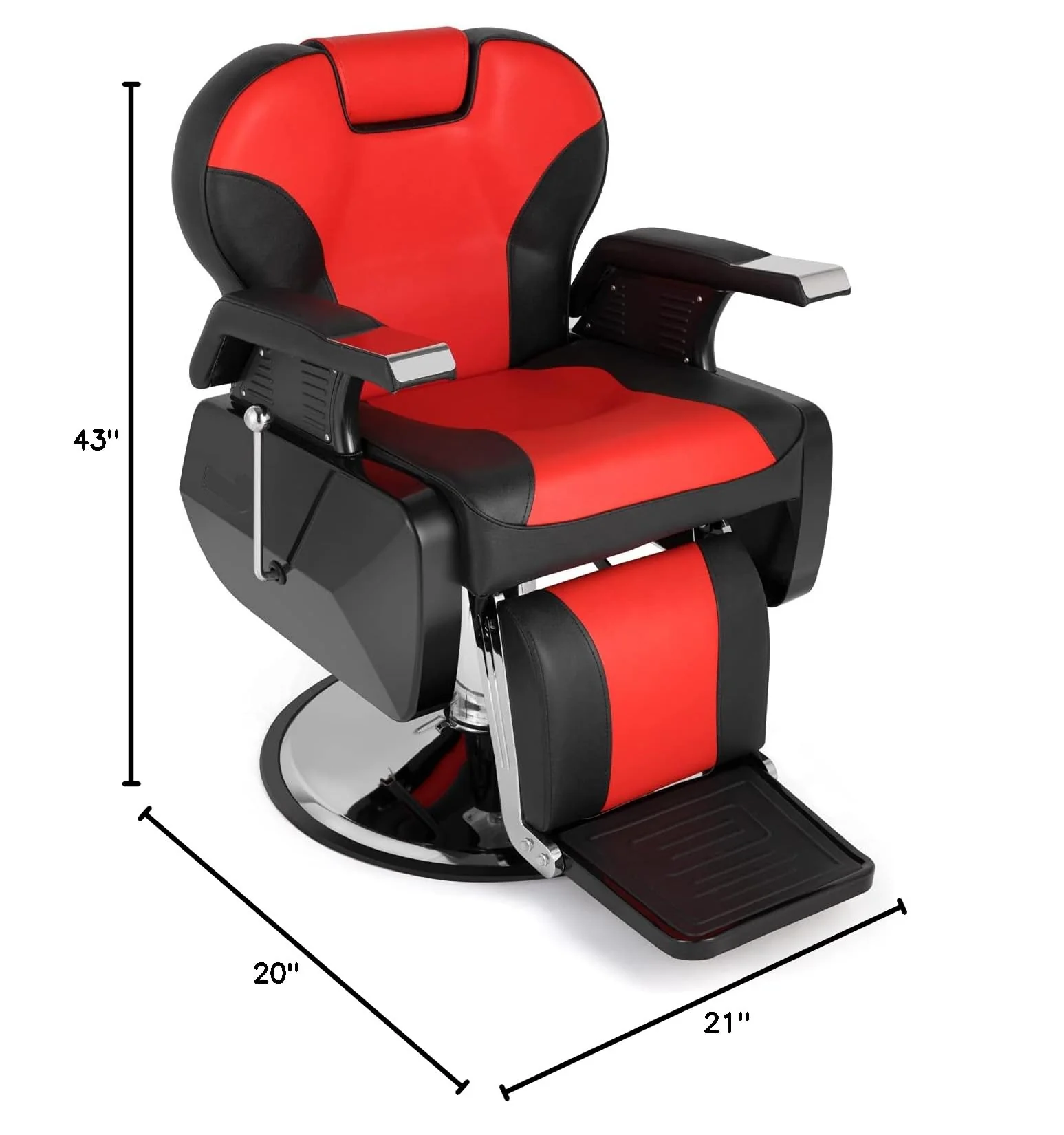 OmySalon BC1202 Classical Style Heavy Duty Hydraulic Reclining Barber Chair - Image 22