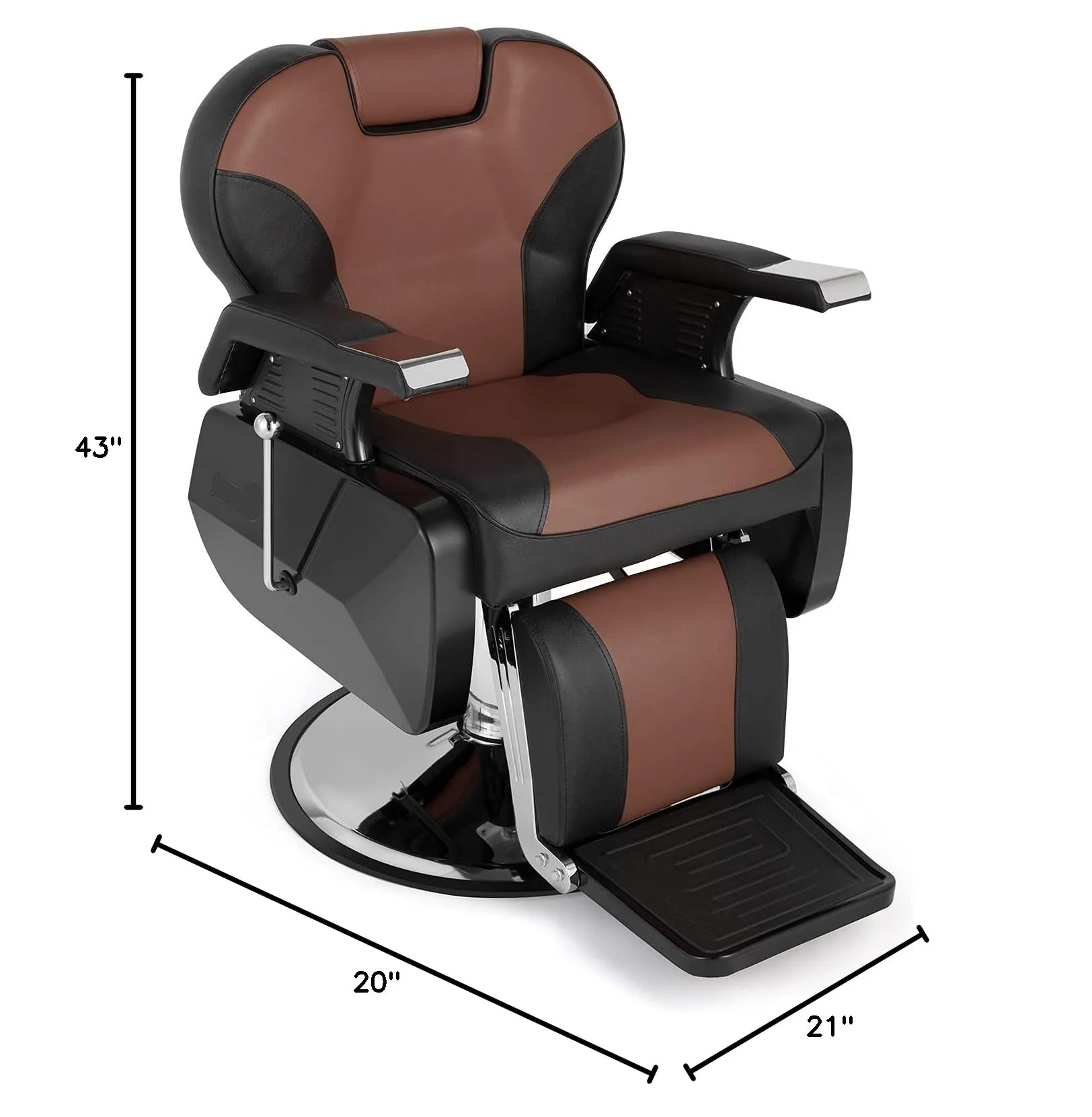 OmySalon BC1202 Classical Style Heavy Duty Hydraulic Reclining Barber Chair - Image 24