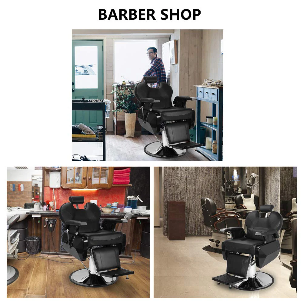 OmySalon BC1202 Classical Style Heavy Duty Hydraulic Reclining Barber Chair - Image 35