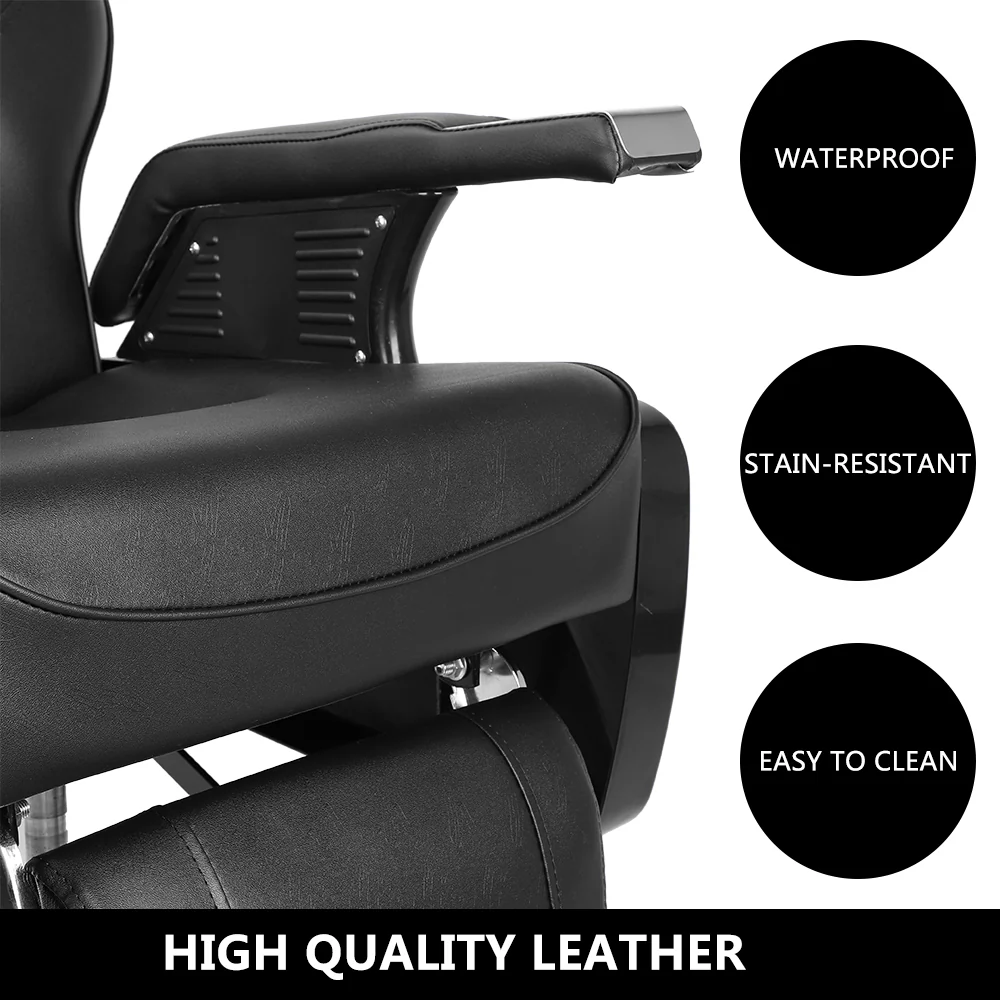 OmySalon BC1202 Classical Style Heavy Duty Hydraulic Reclining Barber Chair - Image 6