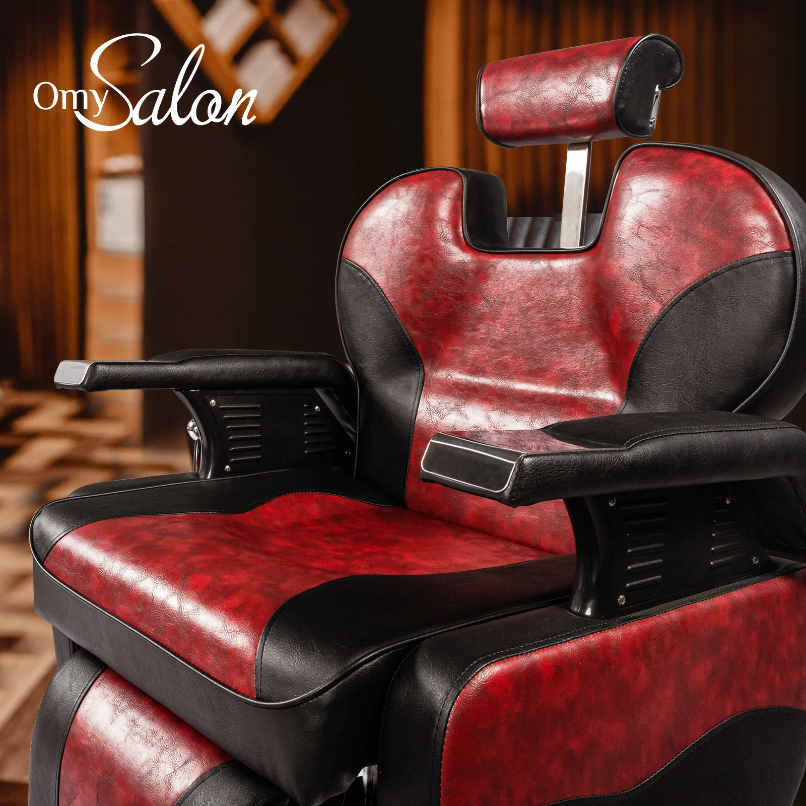 OmySalon BC1201 Classical Style Heavy Duty Hydraulic Reclining Barber Chair - Image 11
