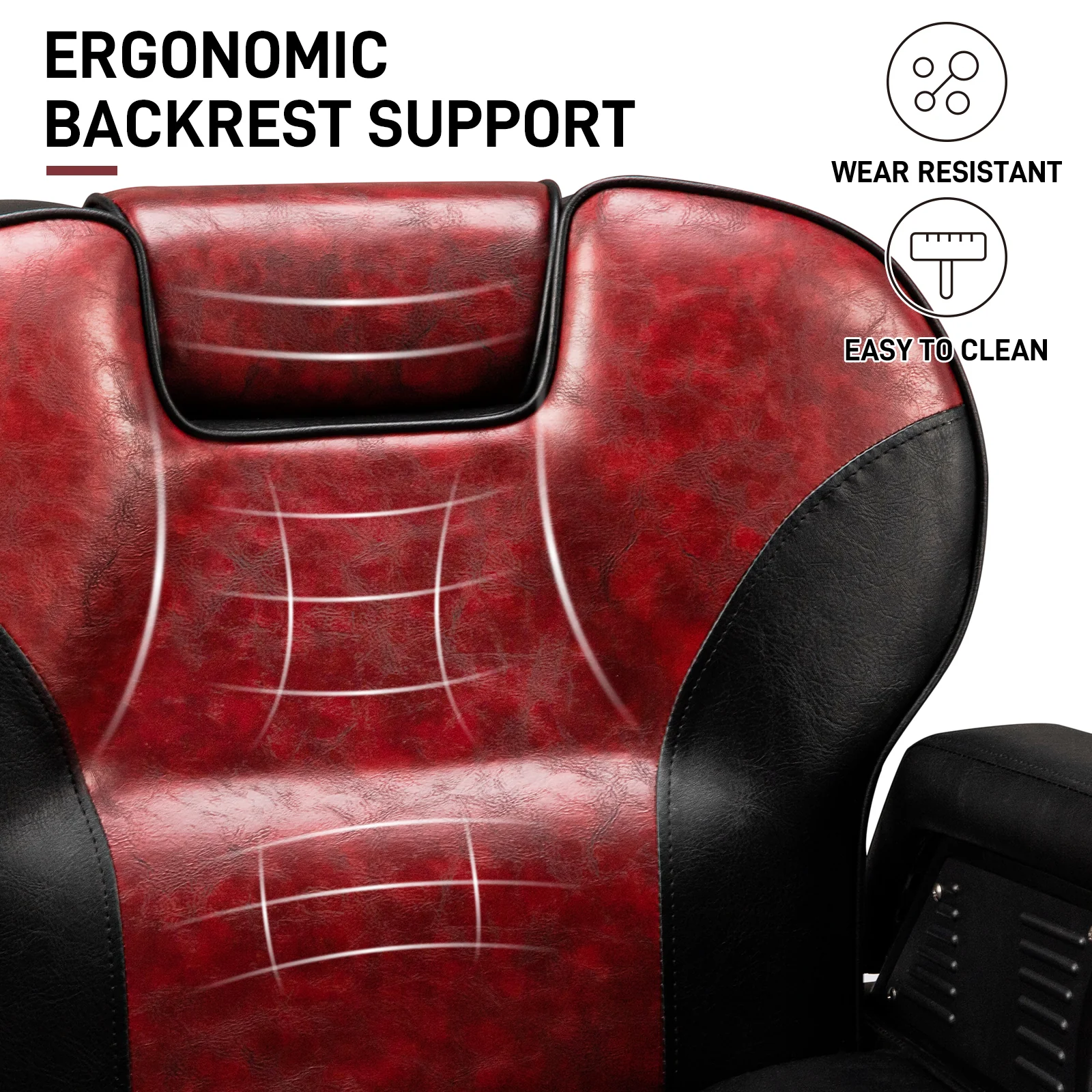 OmySalon BC1201 Classical Style Heavy Duty Hydraulic Reclining Barber Chair - Image 12