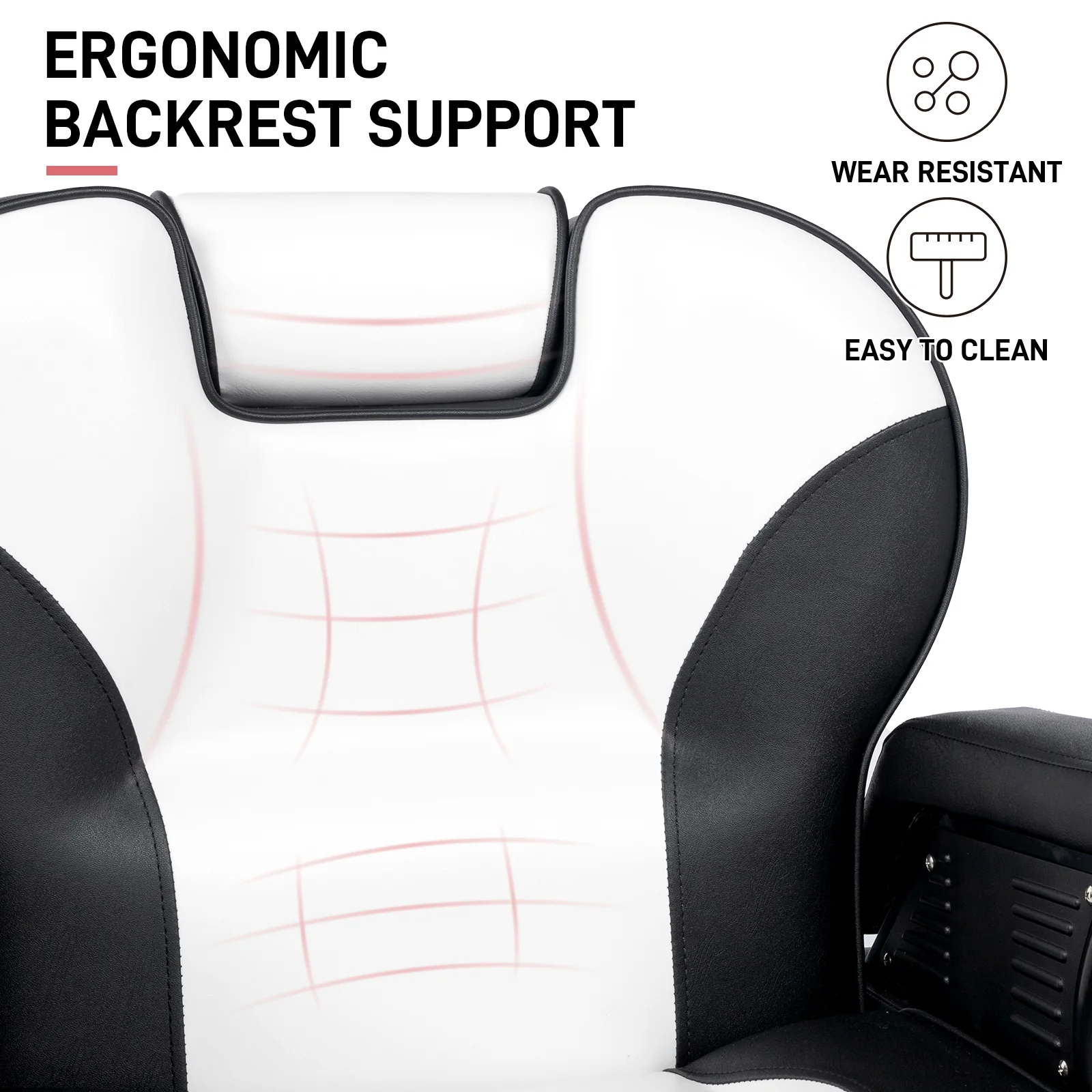 OmySalon BC1201 Classical Style Heavy Duty Hydraulic Reclining Barber Chair - Image 3