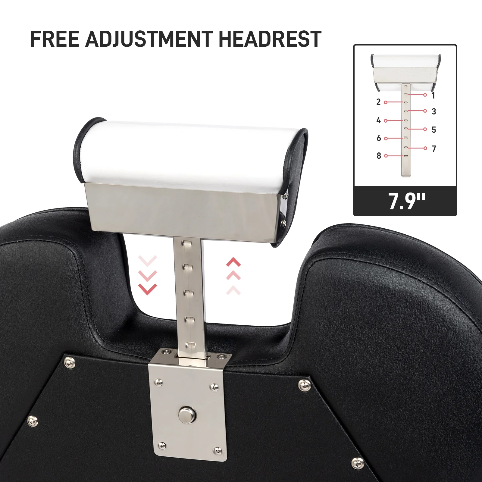 OmySalon BC1201 Classical Style Heavy Duty Hydraulic Reclining Barber Chair - Image 6