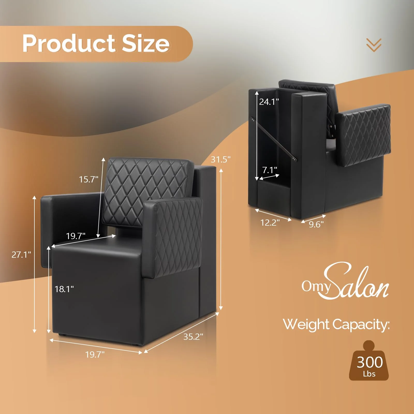 OmySalon DC1201 Professional Extra Wide Seat Dryer Chair - Image 3