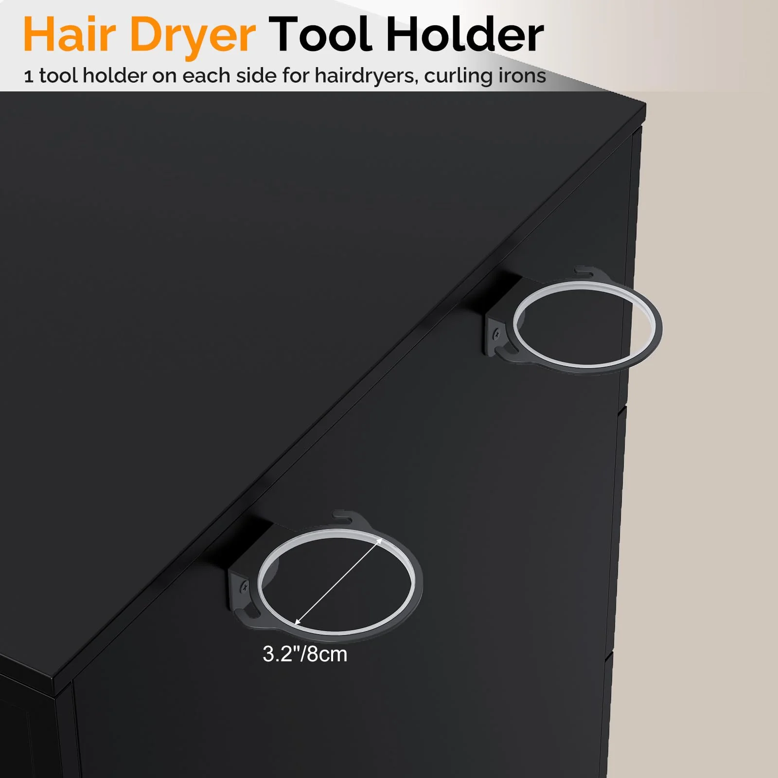OmySalon DSCWSD Double-Sided Salon Styling Station with 6 Drawers 2 Tool Holders - Image 5