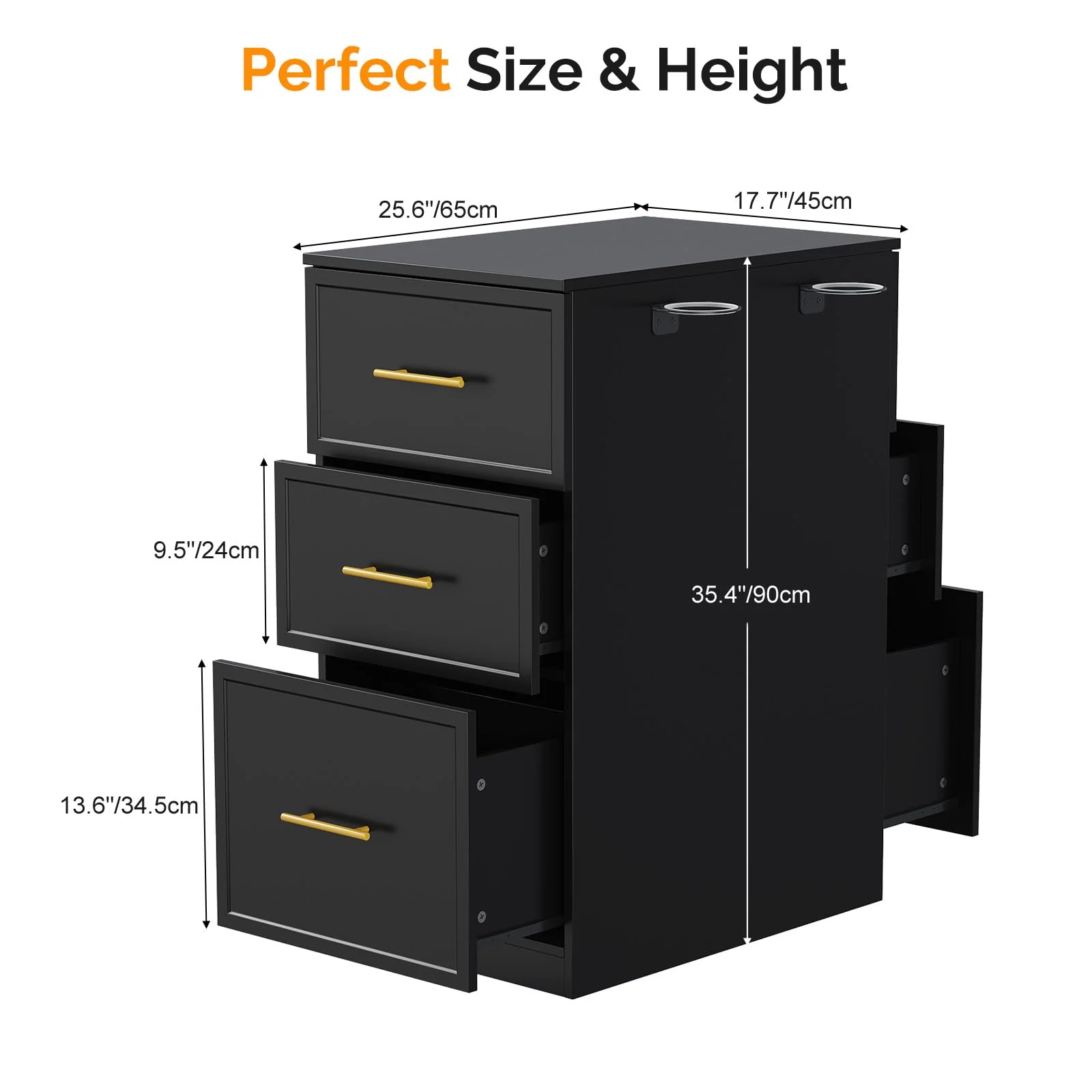 OmySalon DSCWSD Double-Sided Salon Styling Station with 6 Drawers 2 Tool Holders - Image 9